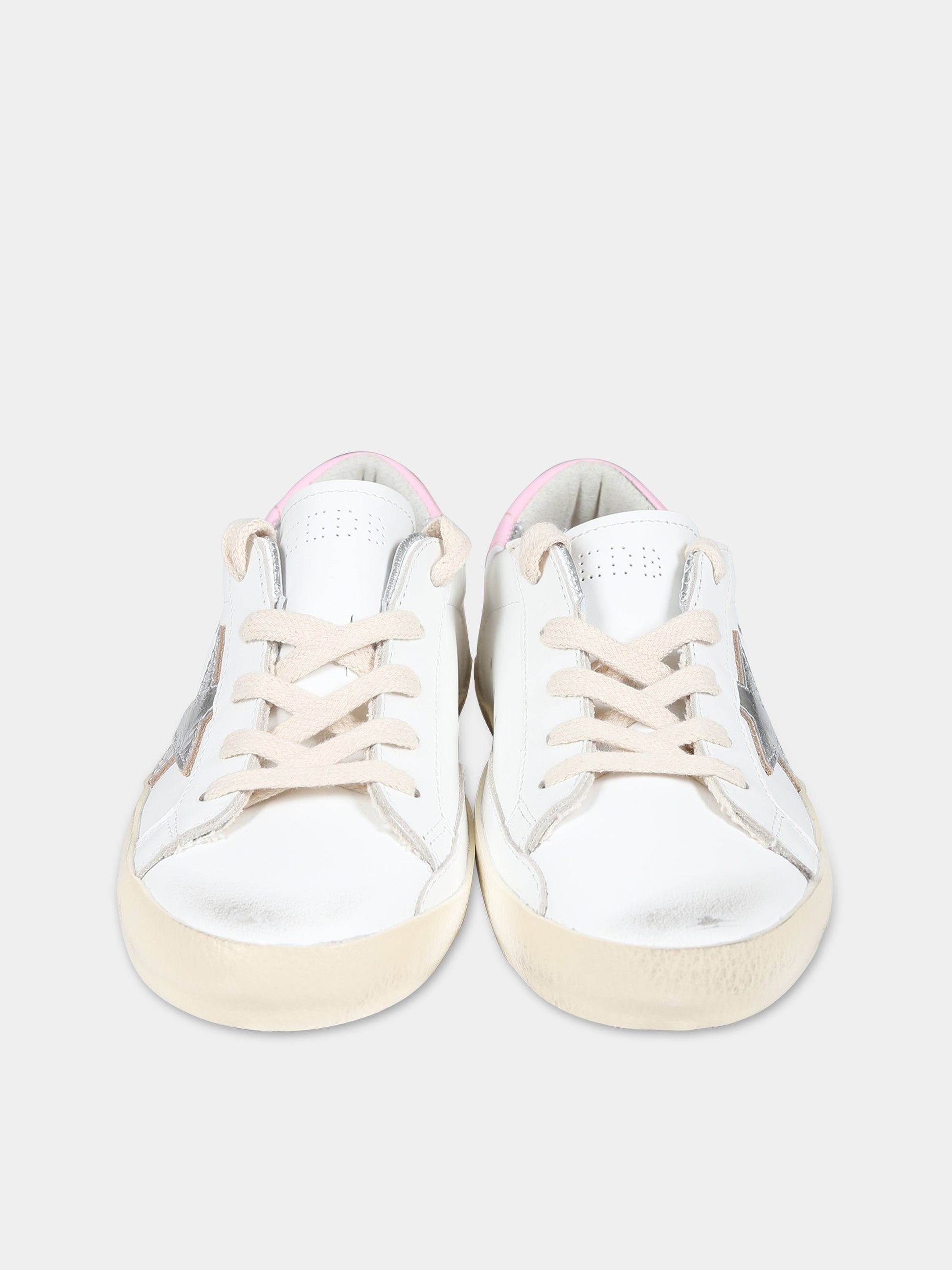 Sneakers bianche per bambina con logo,Golden Goose,GJF00102/GYF00102 F000414 10303