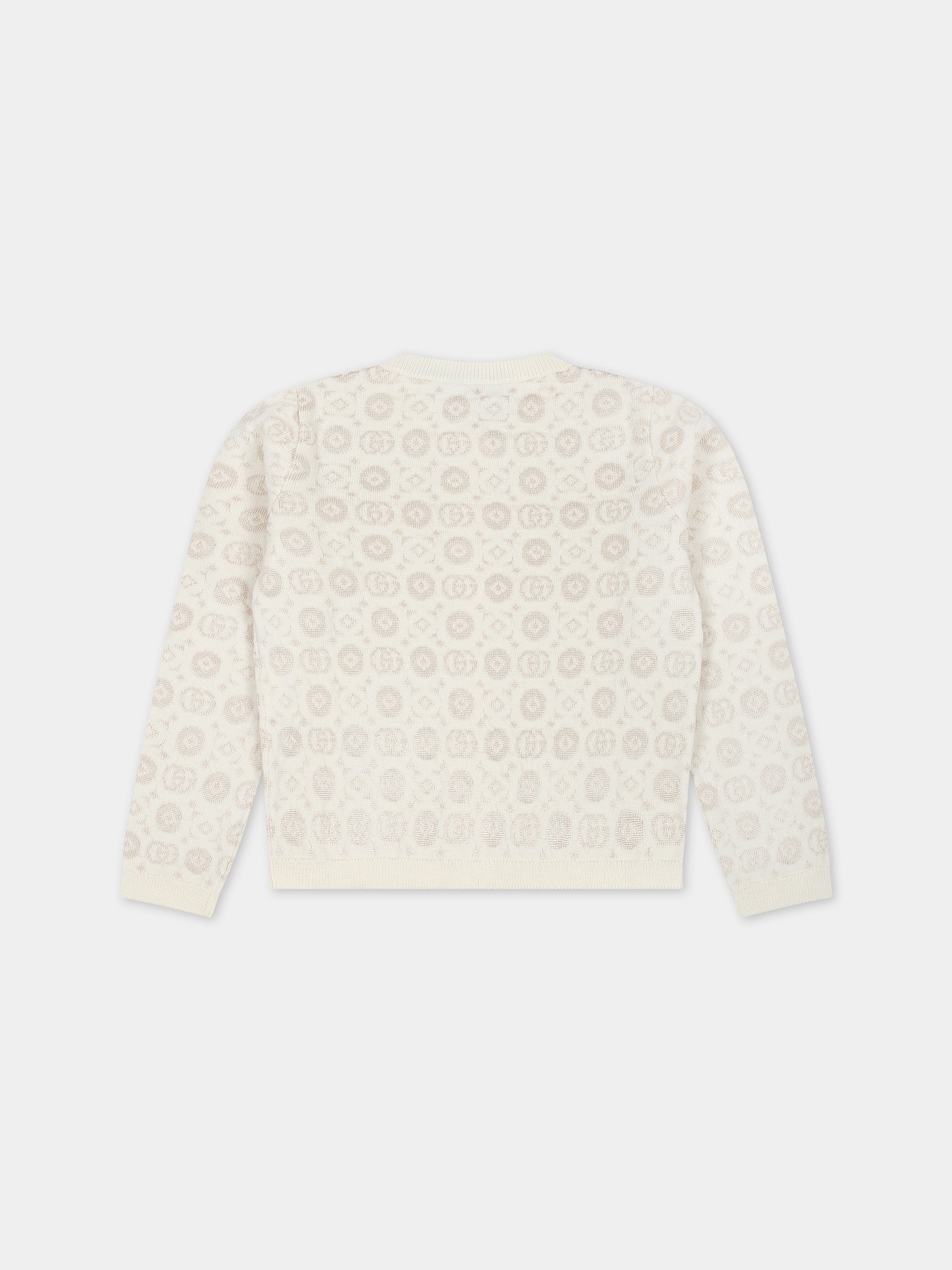 Cardigan avorio per neonata con doppia G,Gucci Kids,750018 XKDEW 9575