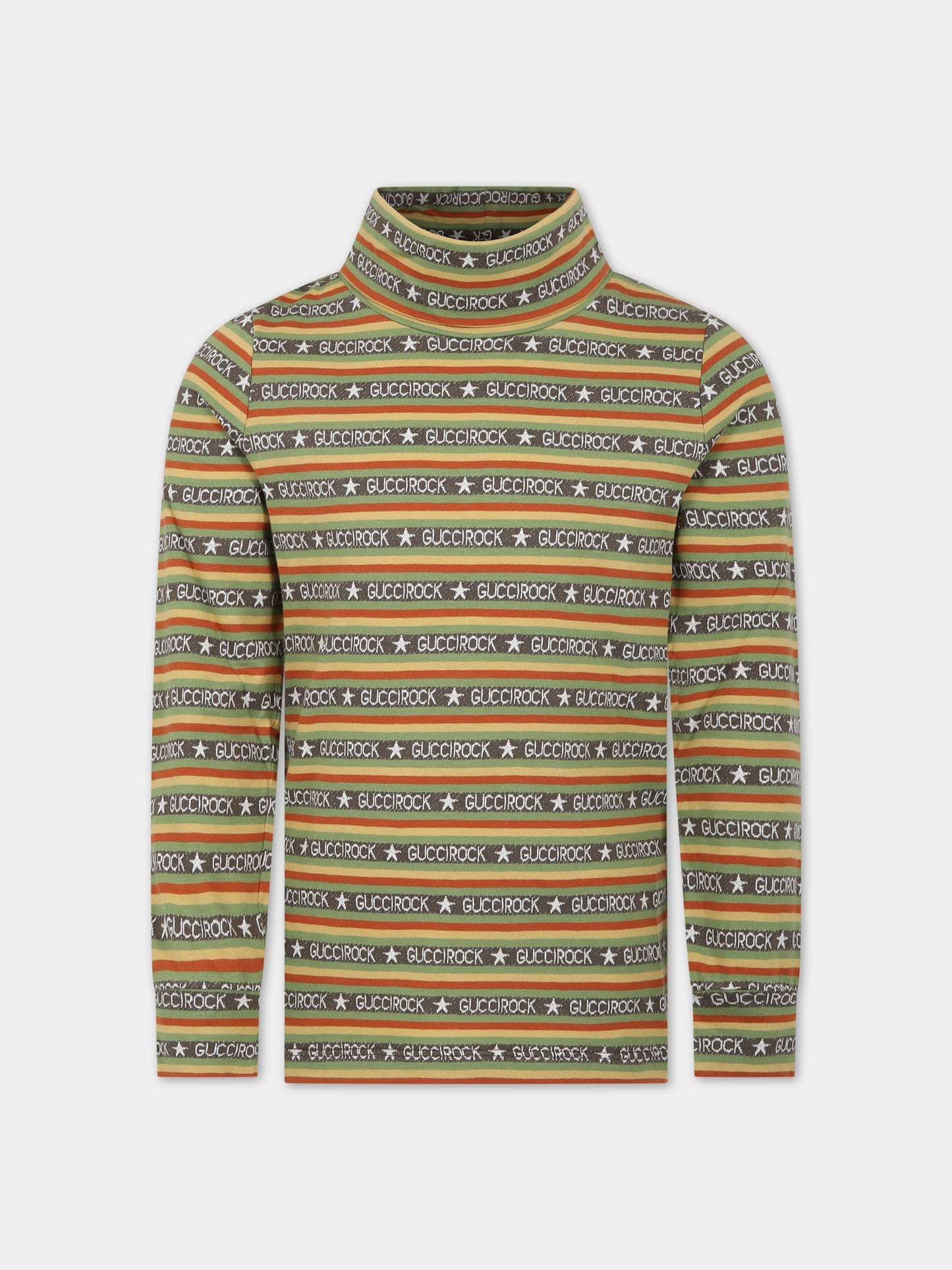 Dolcevita multicolor per bambina con scritta Guccirock,Gucci Kids,755987 XJFLW 3216