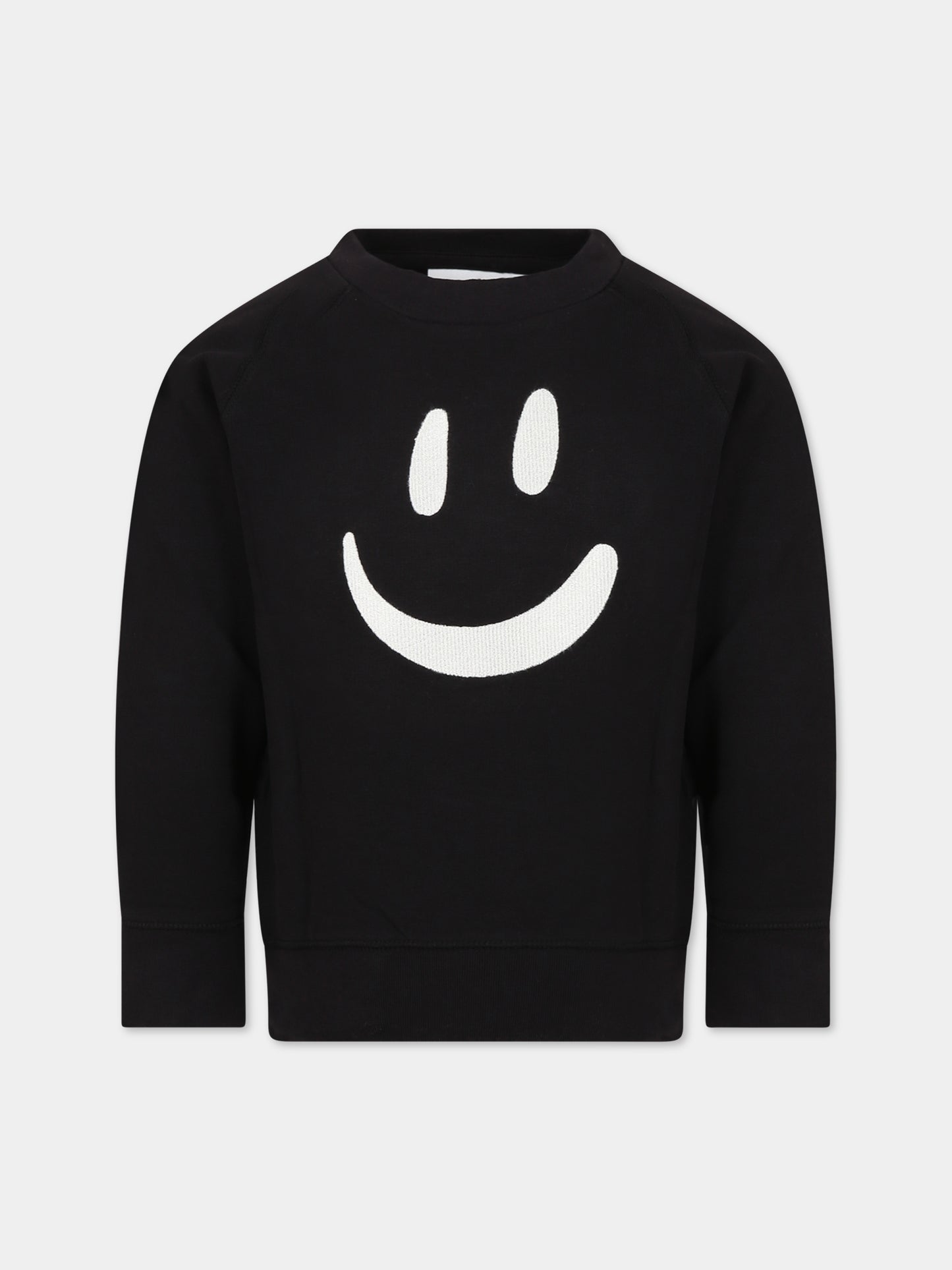 Felpa nera per bambini con smile,Molo,6W23J204 0099