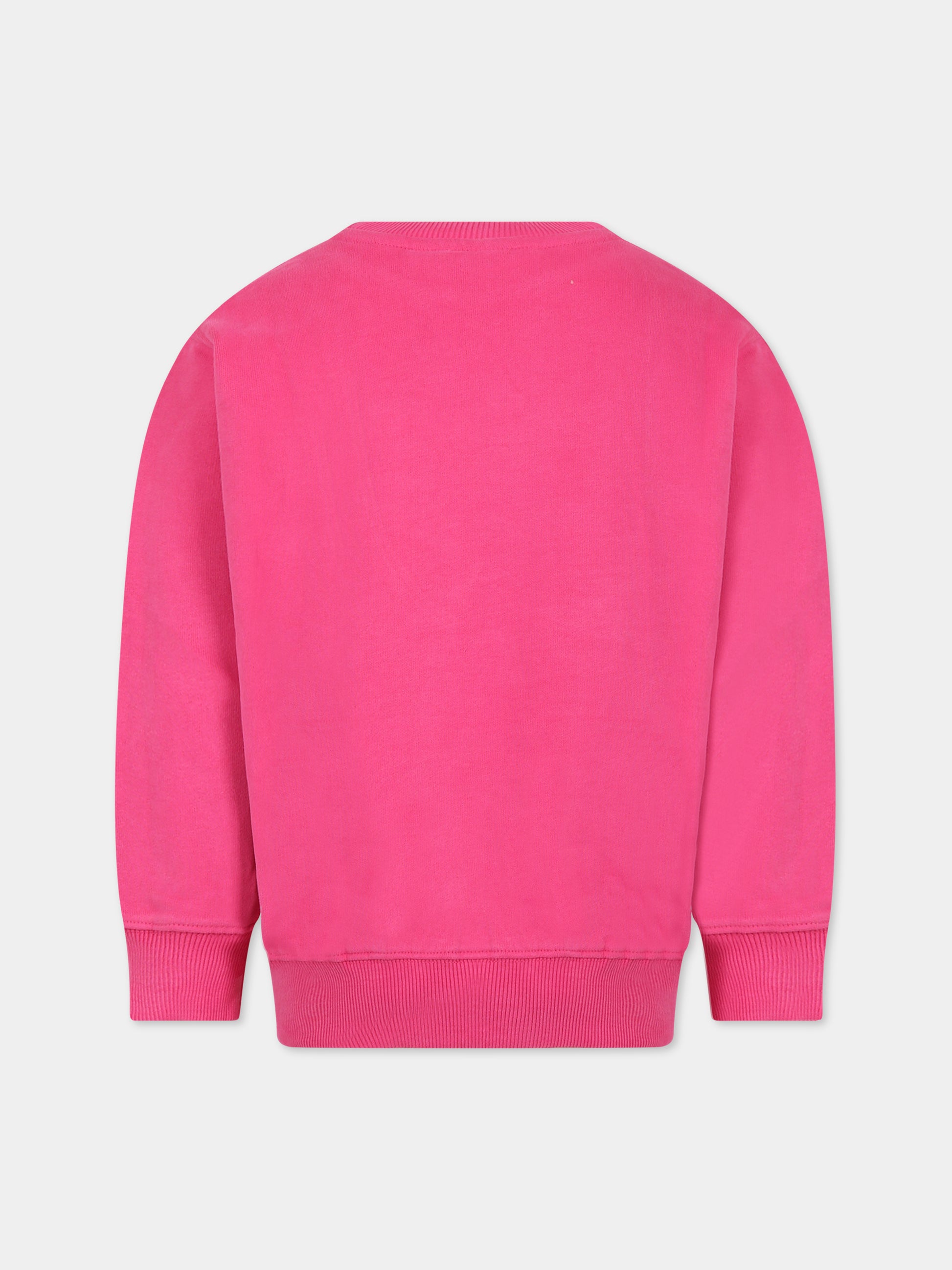 Felpa fucsia per bambina con scritta,Molo,6W23J205 8775