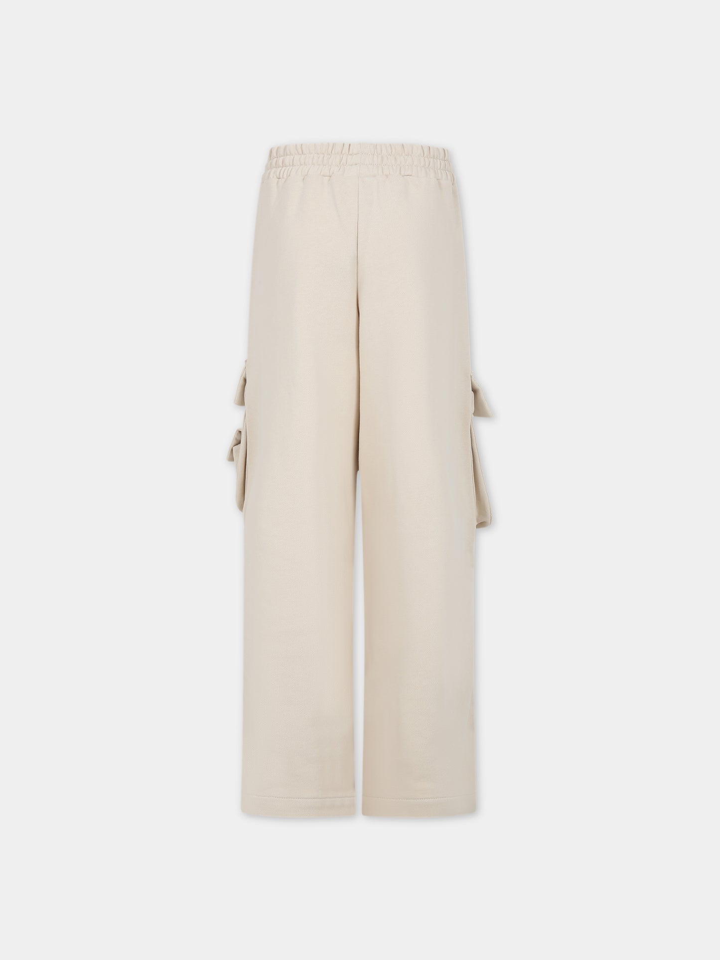 Pantaloni beige per bambina con doppia F,Fendi Kids,JFF302 5V0 F1B2Y