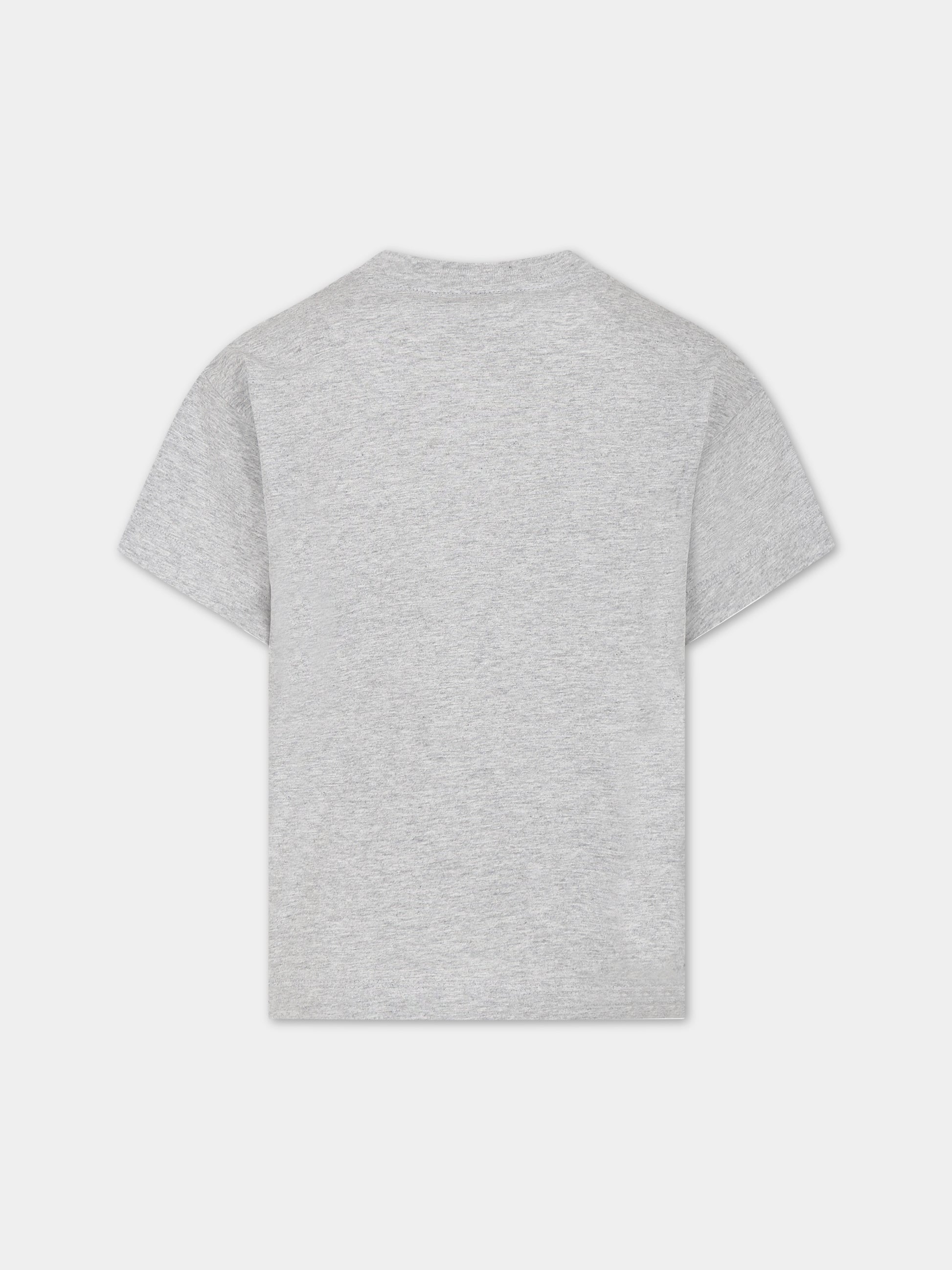 T-shirt grigia per bambini con logo,Fendi Kids,JUI137 7AJ F1L13