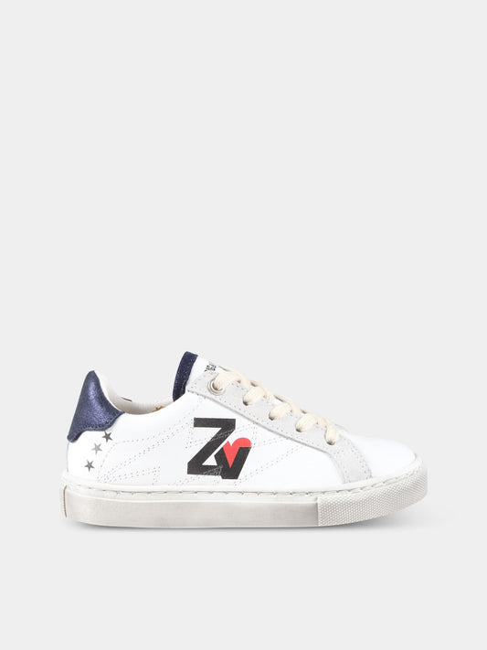 Sneakers bianche per bambino con logo,Zadig & Voltaire Kids,X19032 10B