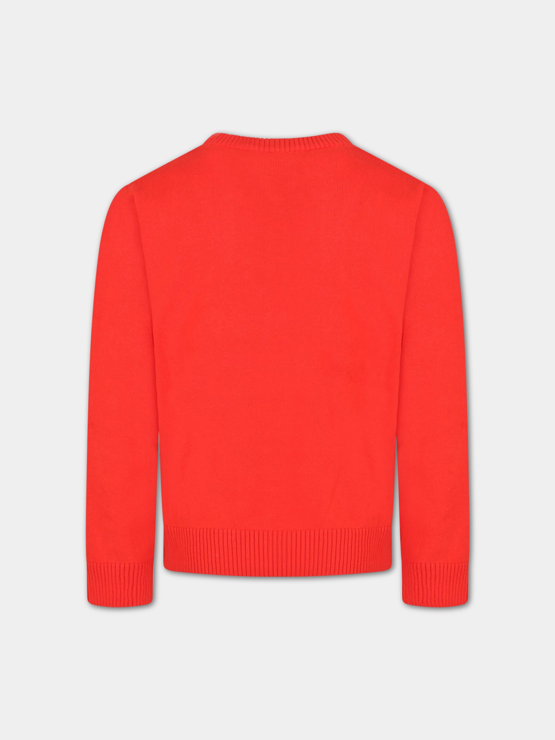 Maglione rosso per bambino con logo bianco,Timberland,T25T08 992