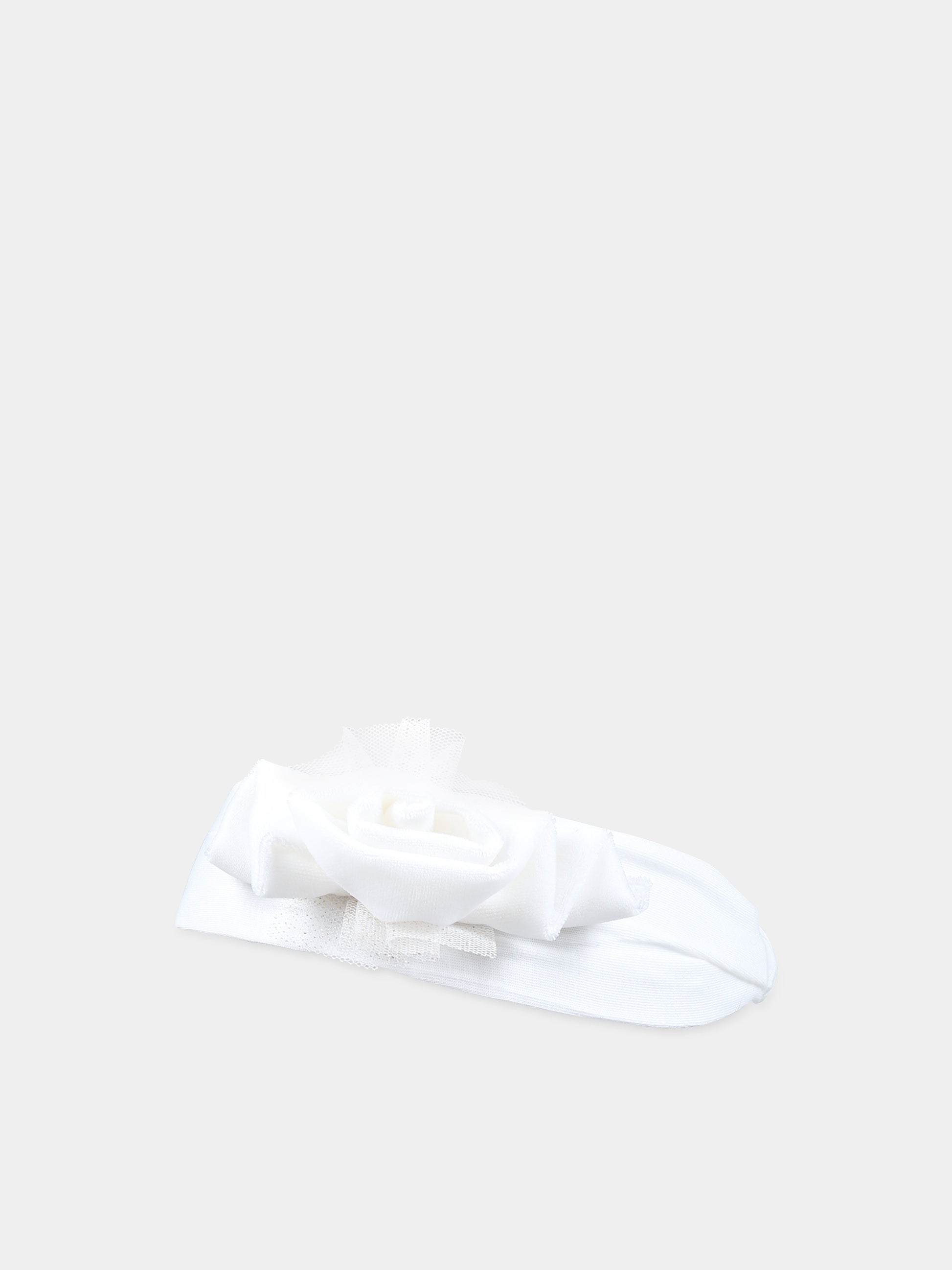 Fascia avorio per neonata con tulle,Monnalisa,73B000 2803 0001