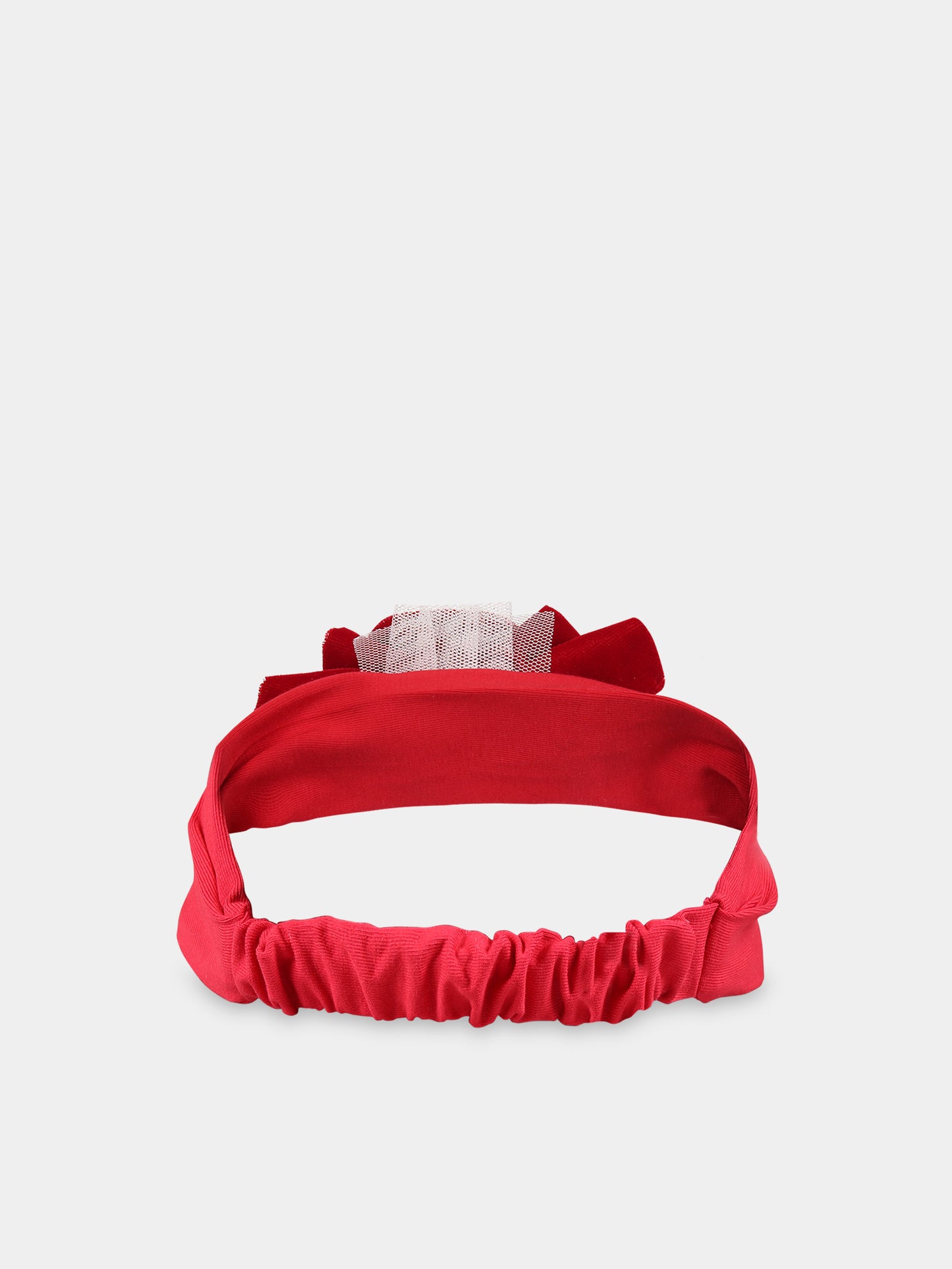 Fascia rossa per neonata con tullle,Monnalisa,73B000 2803 0043