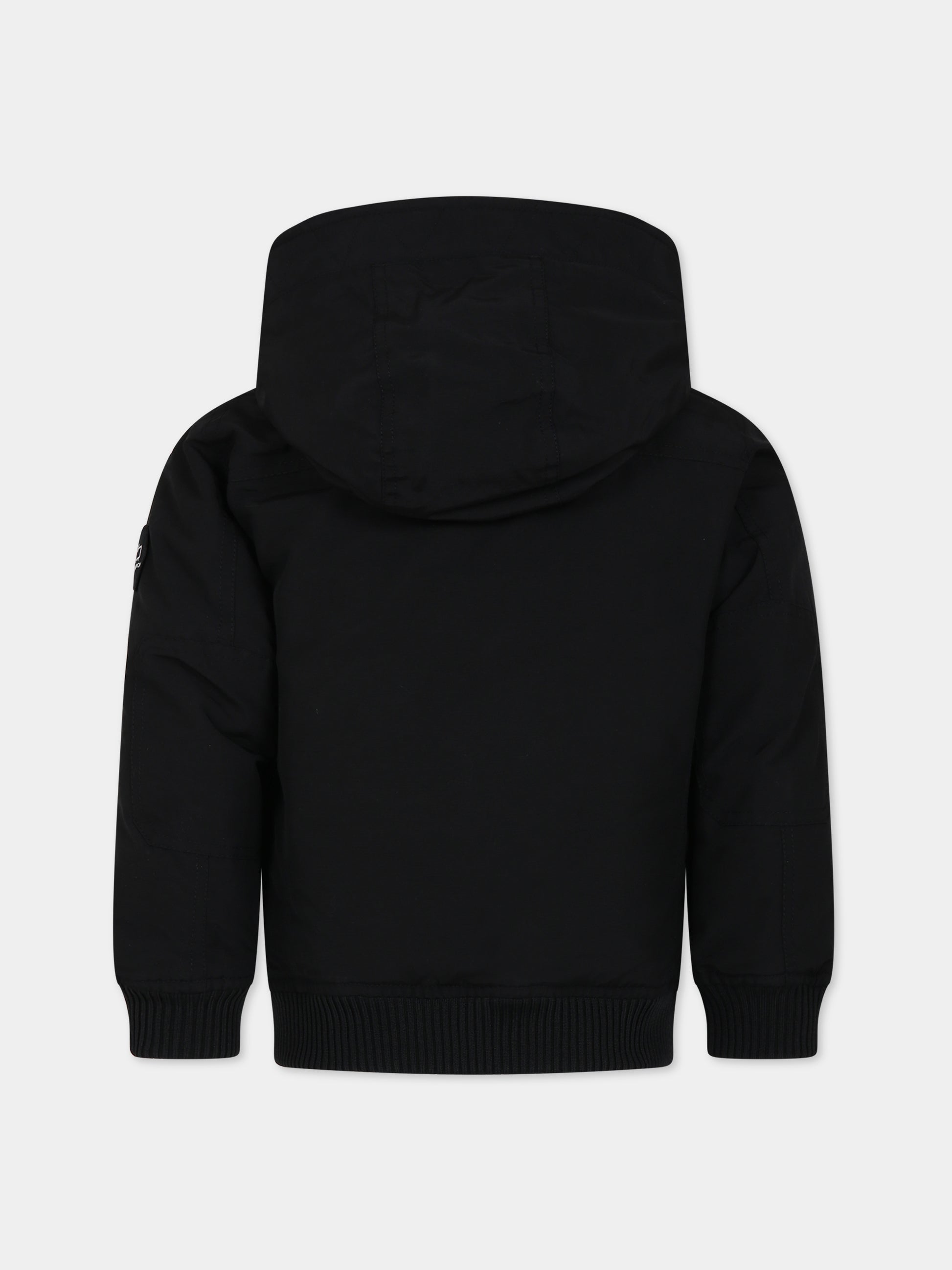 Piumino nero per bambino con logo,Woolrich Kids,CFWKOU0398MRUT0641 BLK