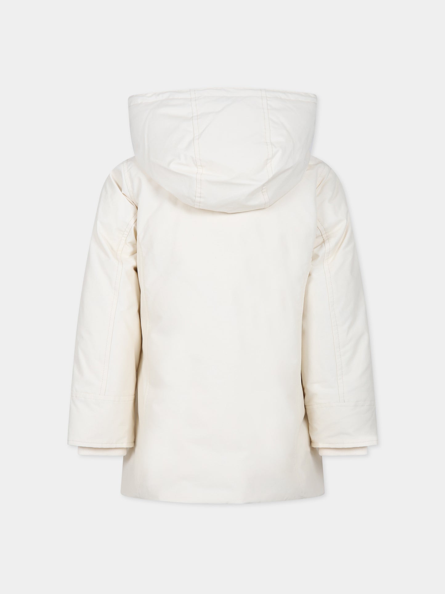 Arctic parka bianco per bambina con logo,Woolrich Kids,CFWKOU0223FRUT0641 MKC