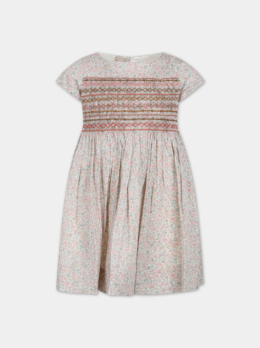 Vestito rosa per bambina con stampa,Bonpoint,W03GDRW00024 520