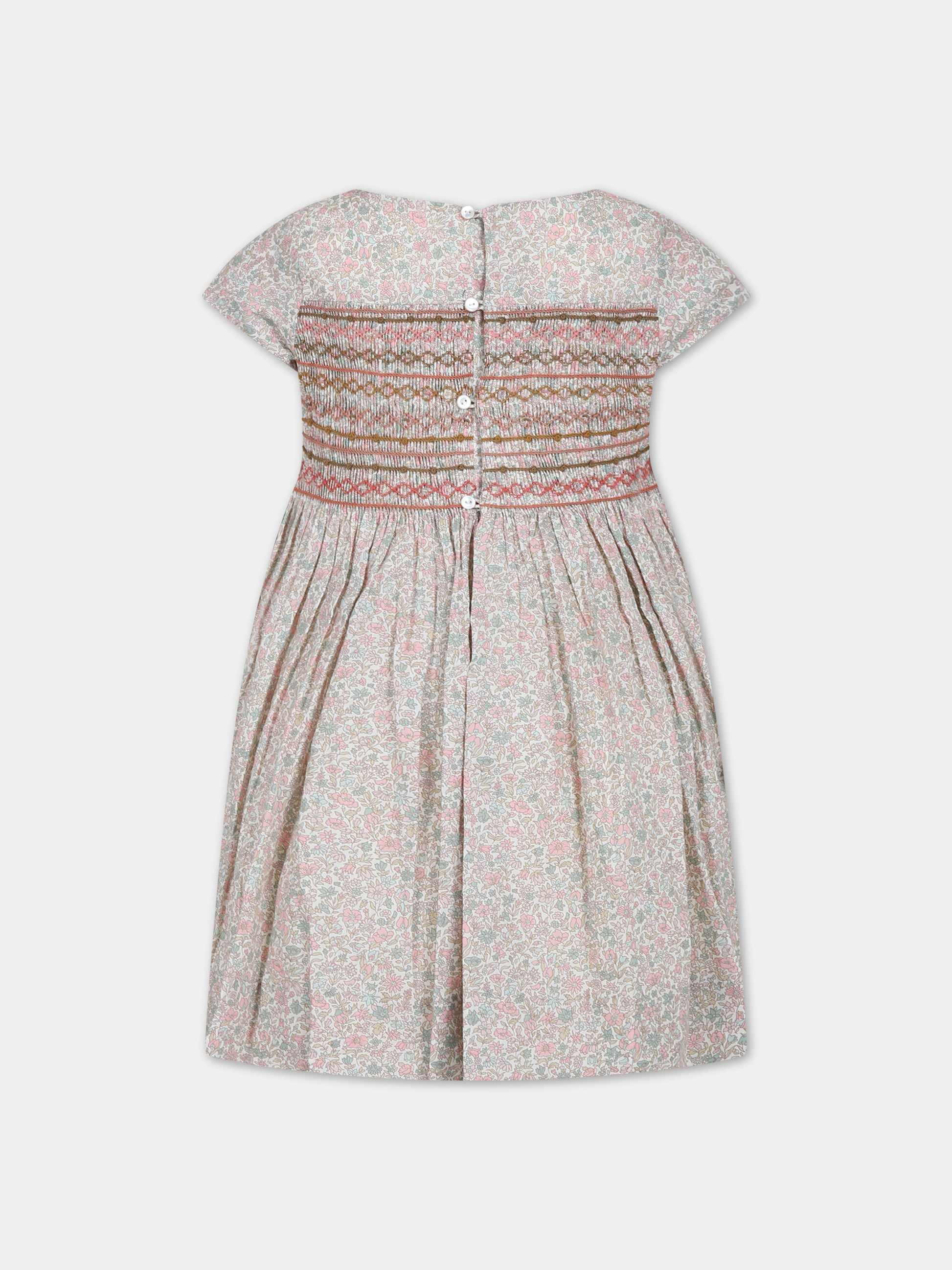 Vestito rosa per bambina con stampa,Bonpoint,W03GDRW00024 520