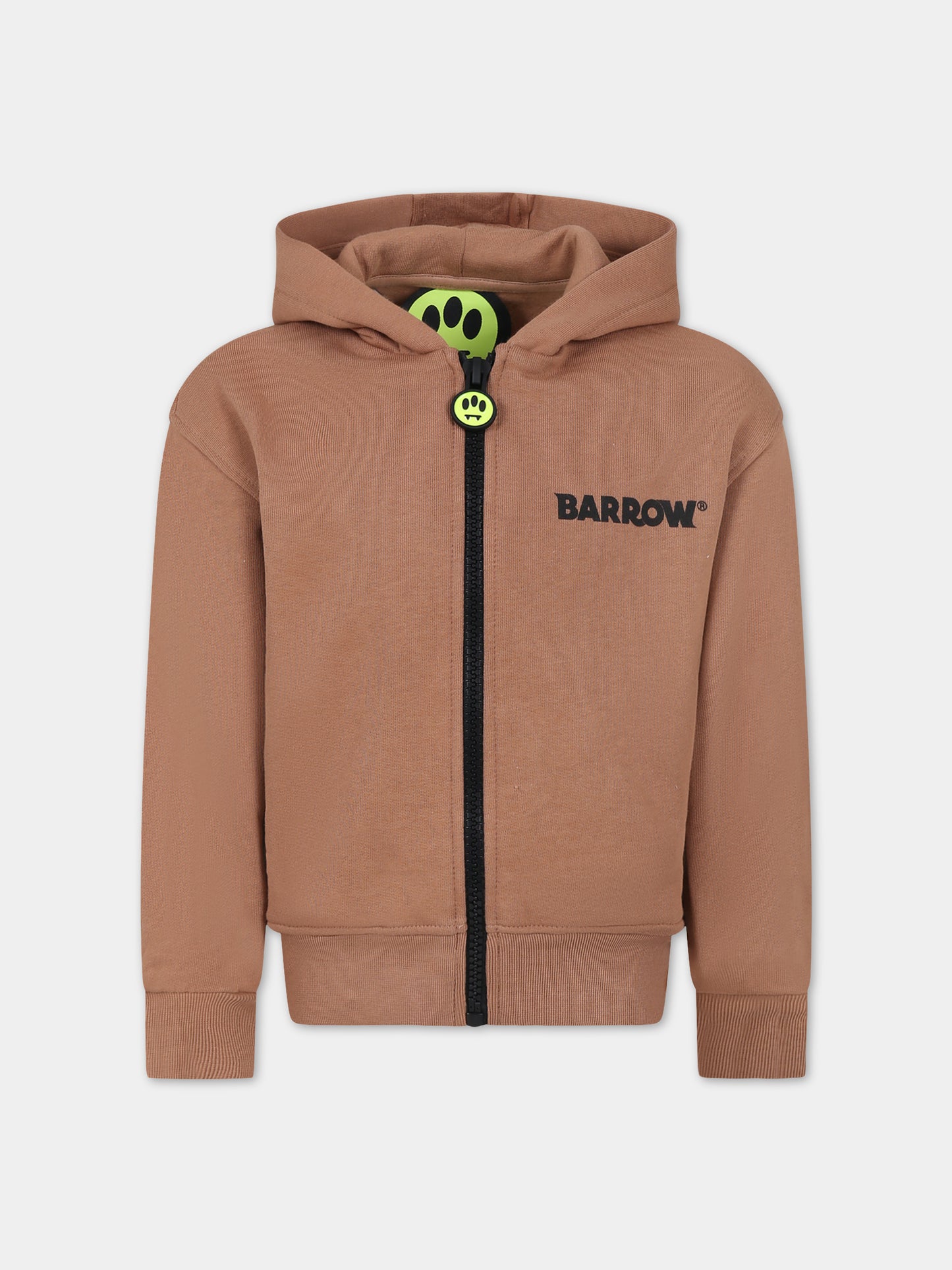 Felpa beige per bambini con logo e smile,Barrow,F3BKJUZH092 924