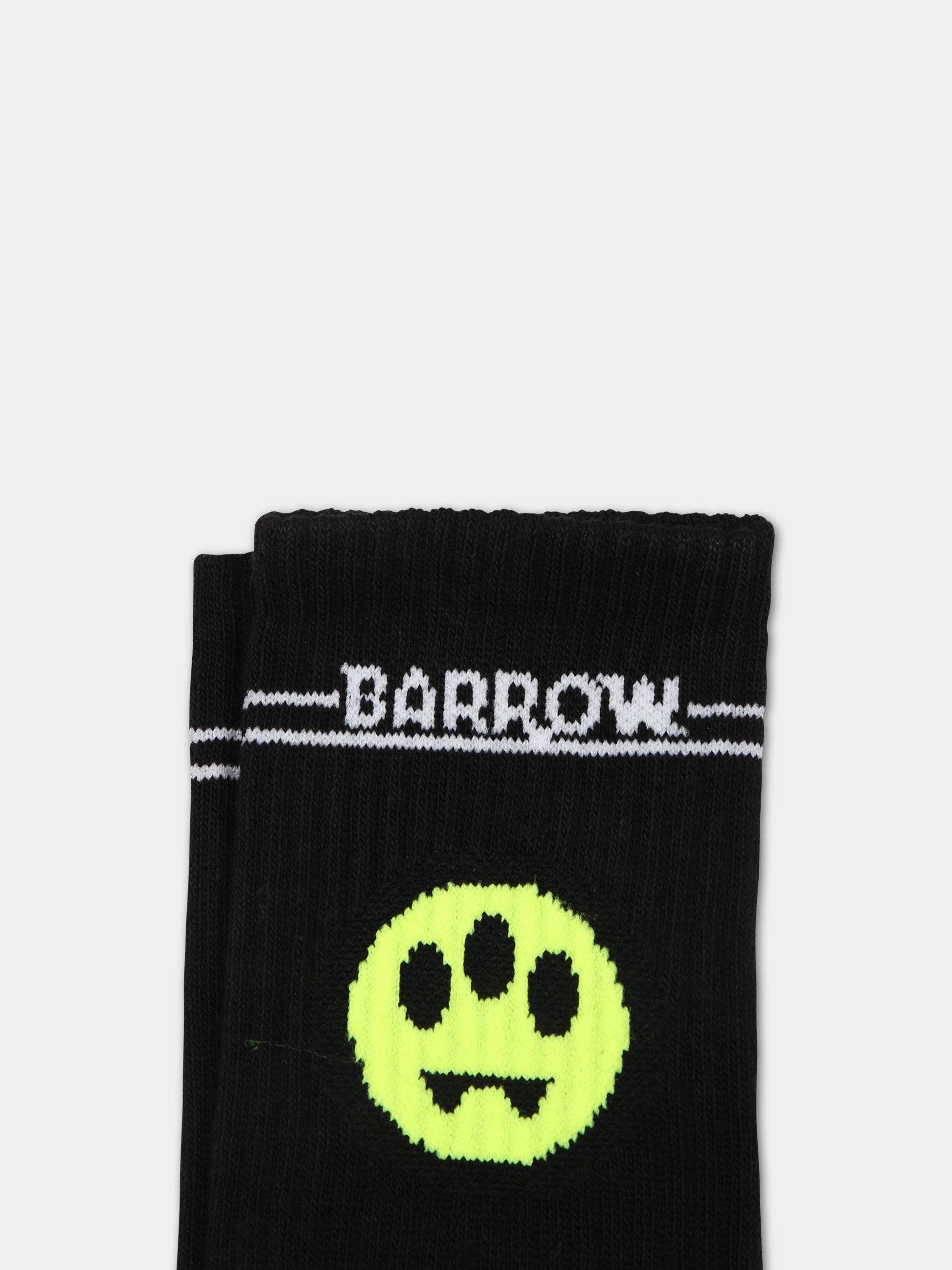 Calze nere per bambini con logo e smile,Barrow,F3BKJUSO091 110