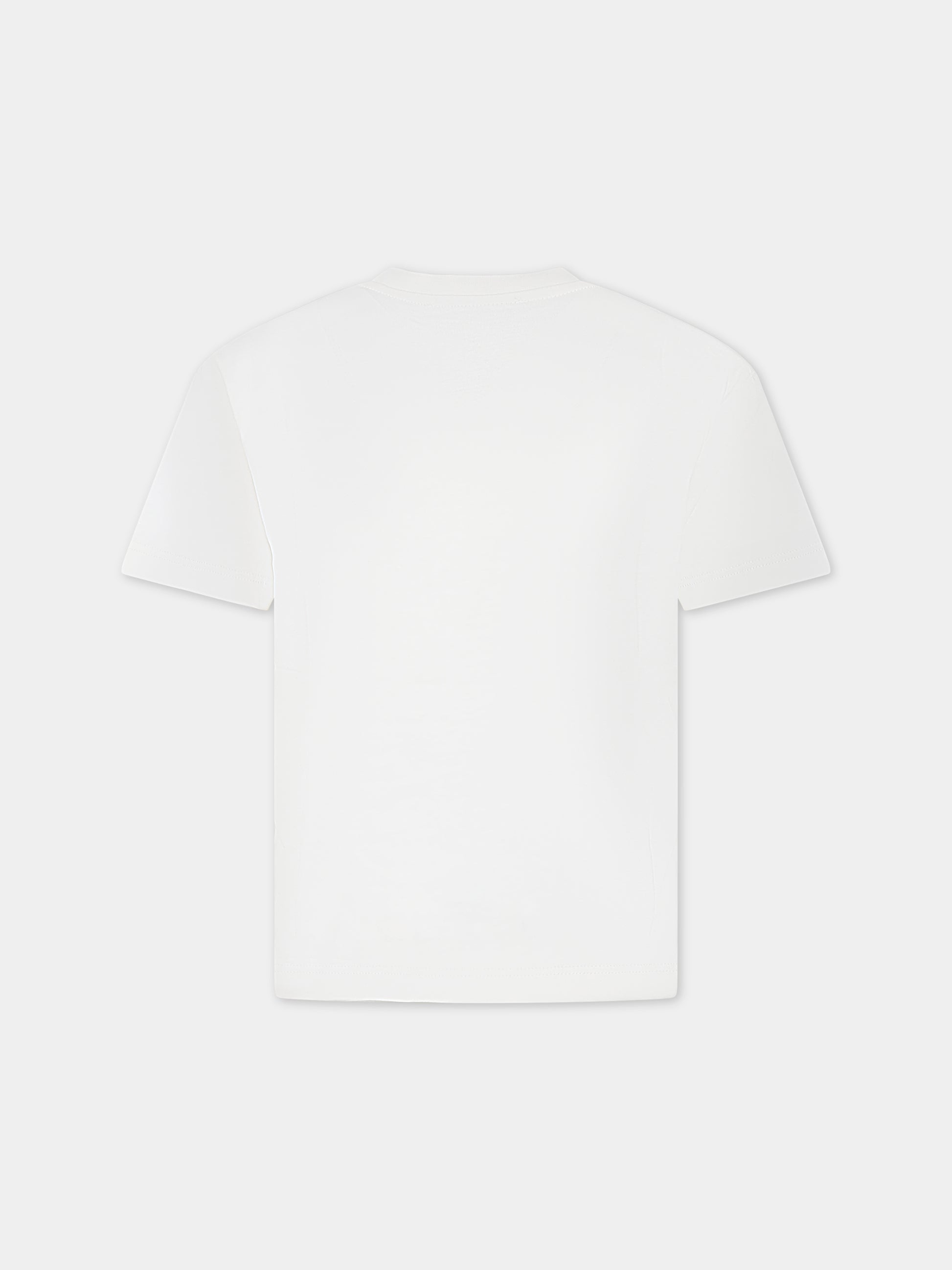 T-shirt avorio per bambino con logo,Msgm Kids,F3MSJBTH126 013