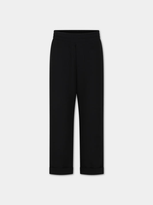 Pantaloni neri per bambino con logo,Msgm Kids,F3MSJBPA157 110