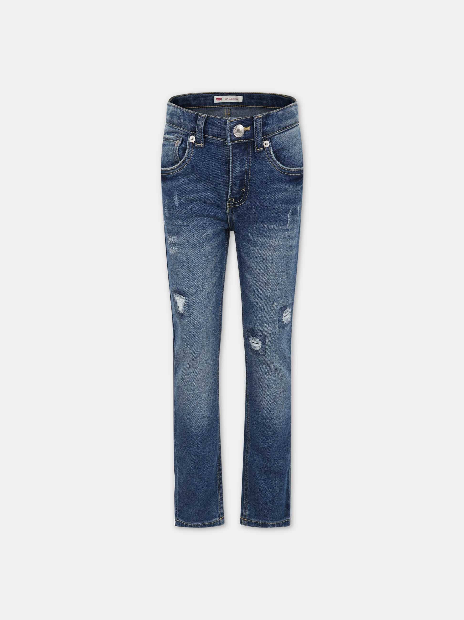 Jeans blu per bambino con logo,Levi's Kids,9EF521 M5O