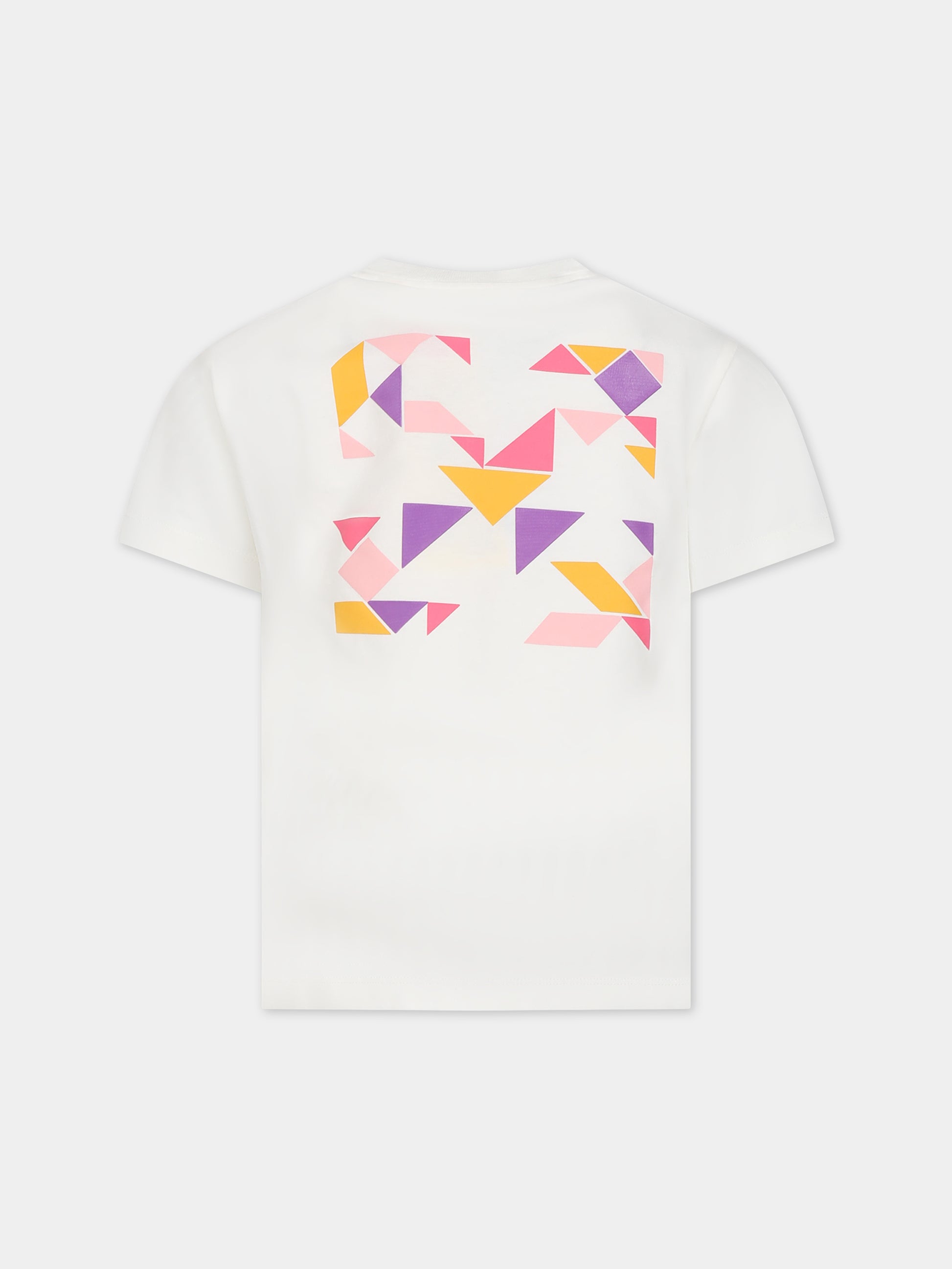 T-shirt bianca per bambina con logo,Off White,OGAA001F23JER0100132