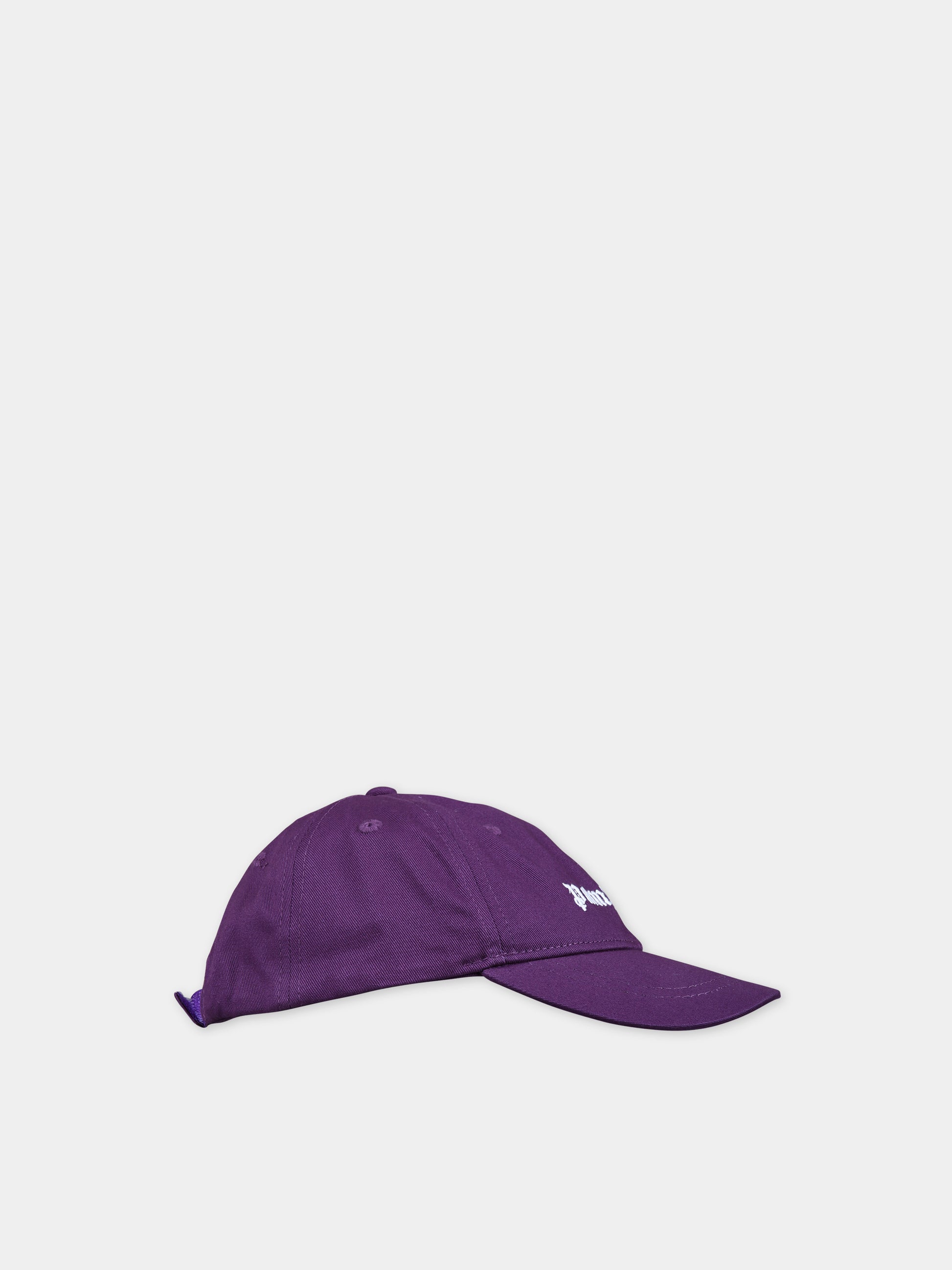 Cappello viola per bambini con logo,Palm Angels,PBLB002C99FAB0013701