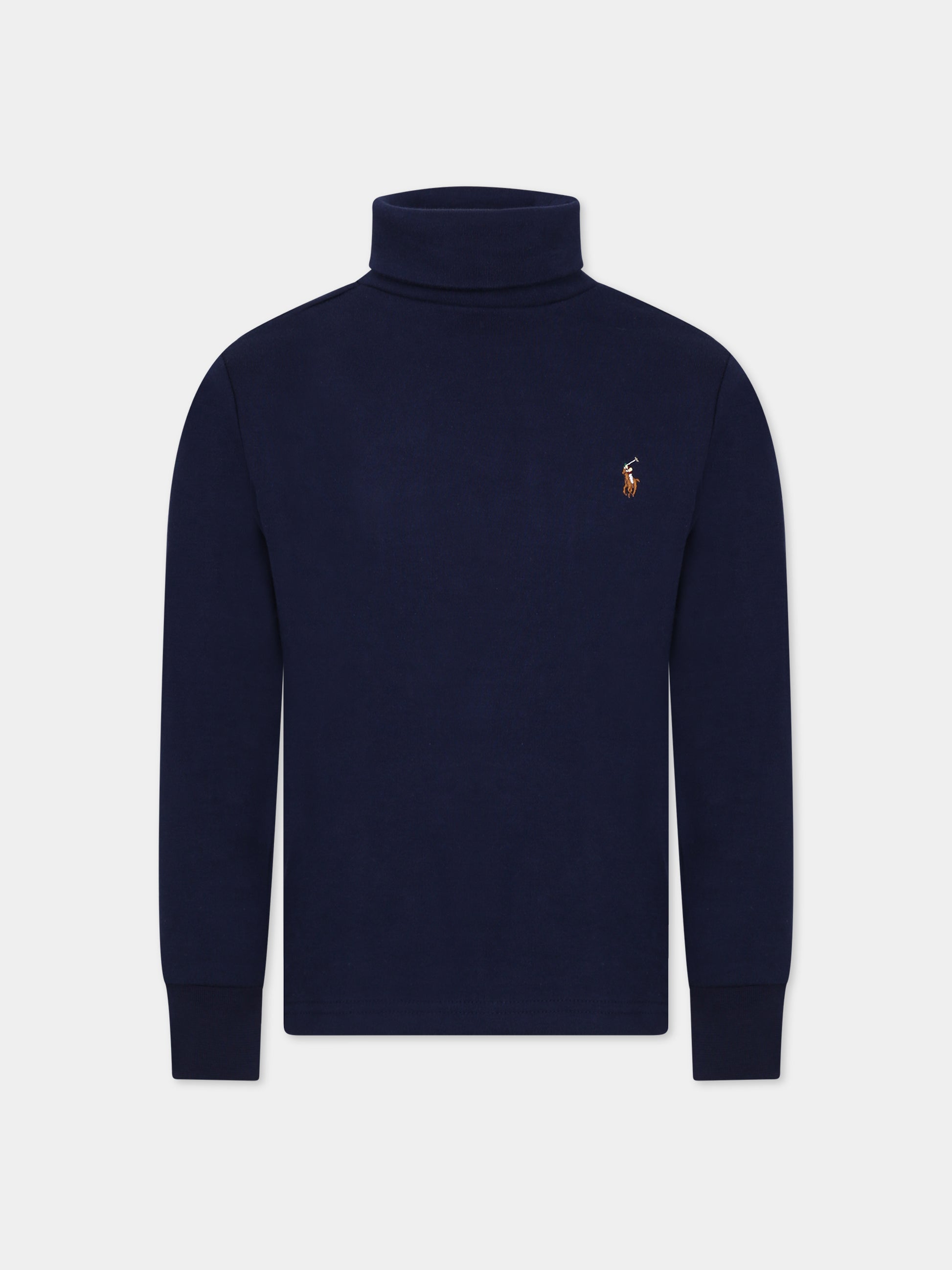 Dolcevita blu per bambino con logo,Ralph Lauren Kids,898989001