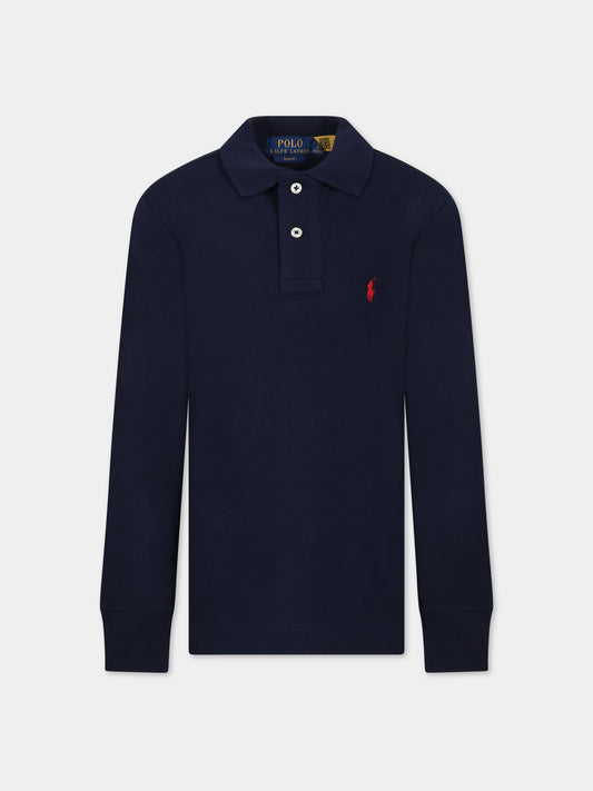 Polo blu per bambino con logo,Ralph Lauren Kids,708858024