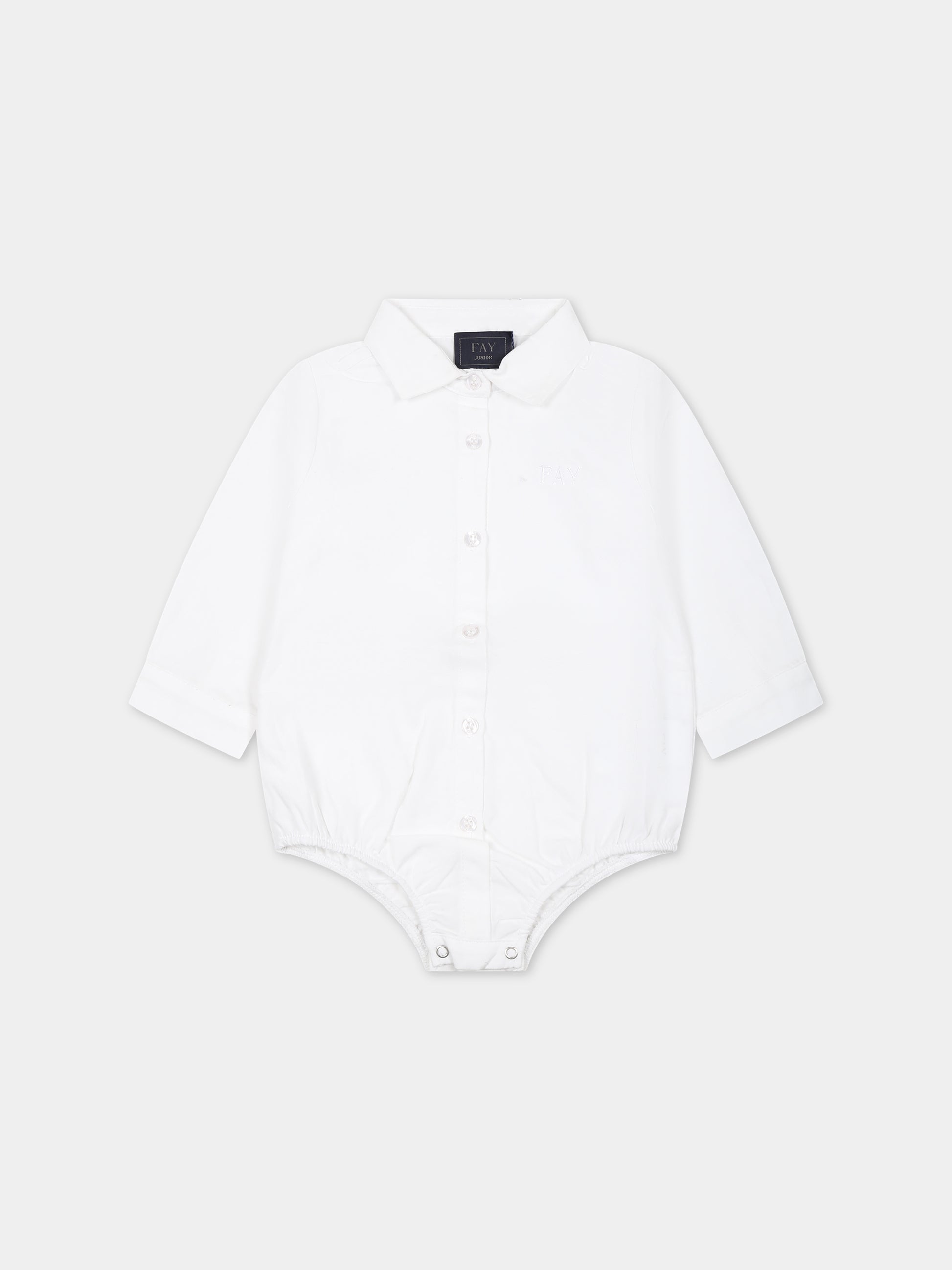 Camicia bianca per neonato con logo,Fay Kids,FSA510 Z0076 100