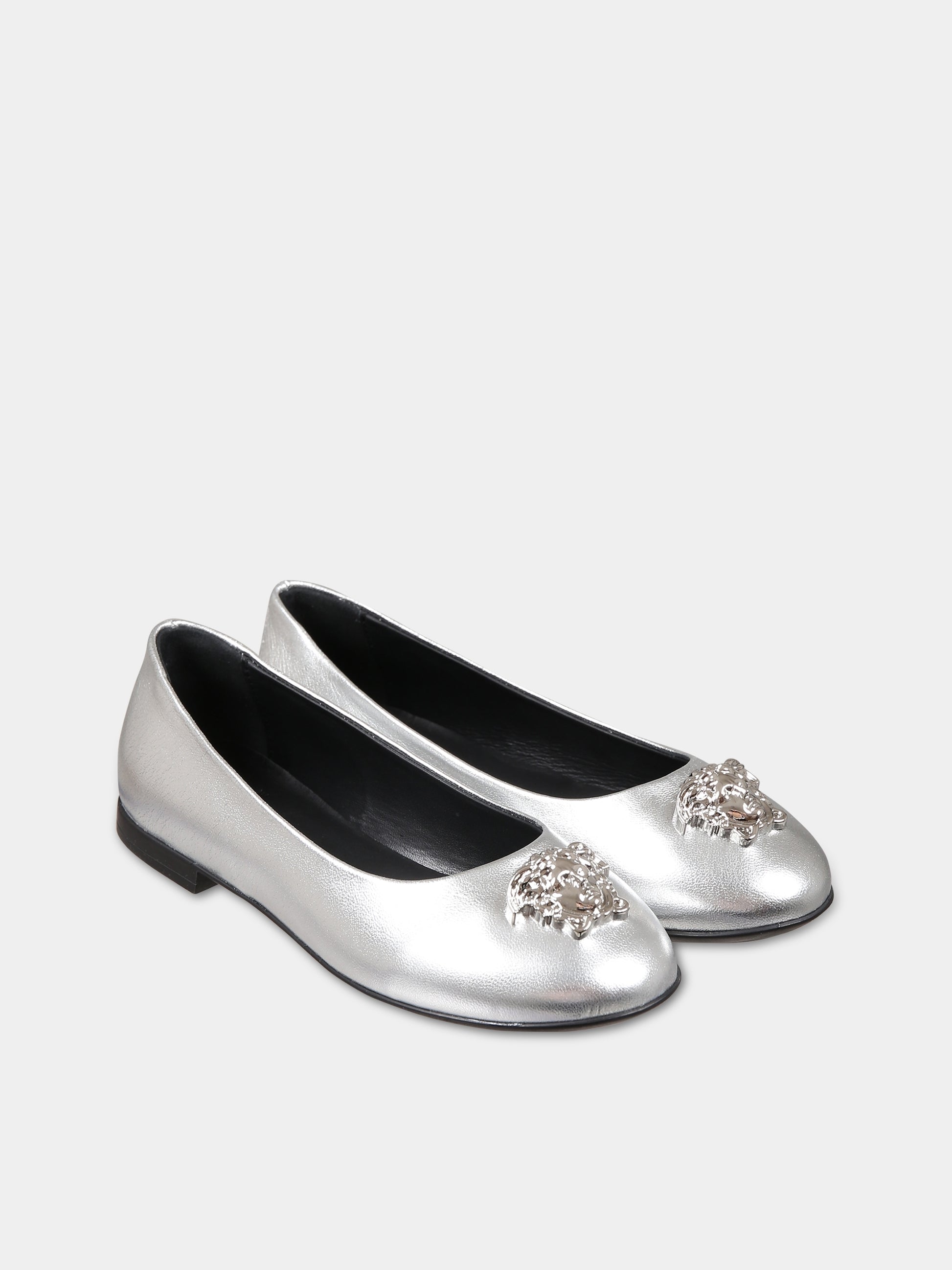 Ballerine argento per bambina con Medusa,Versace,1000518 1A08287 1E01P