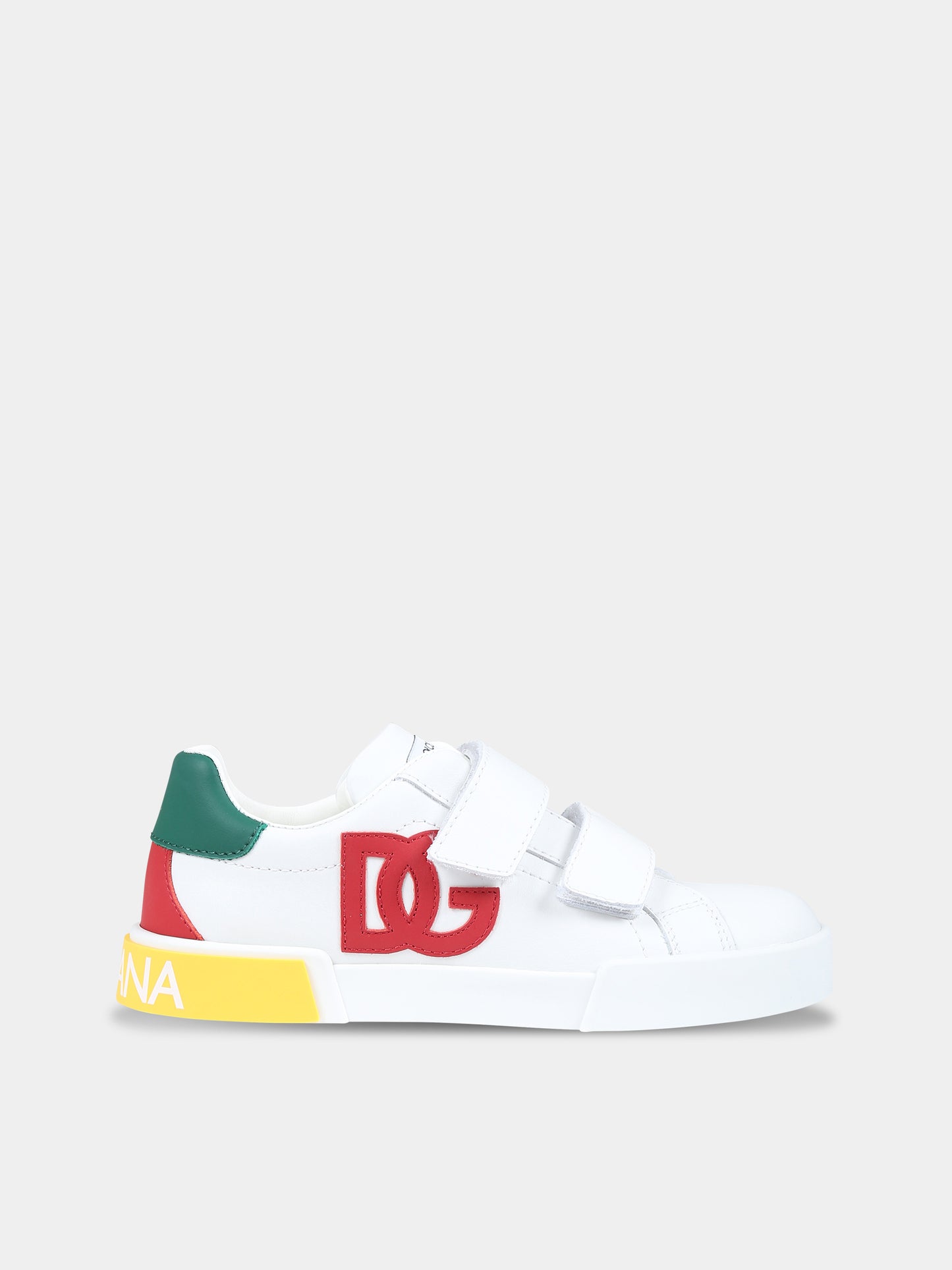 Sneakers bianche per bambini con logo,Dolce & Gabbana Kids,DA5167 AN384 8N530