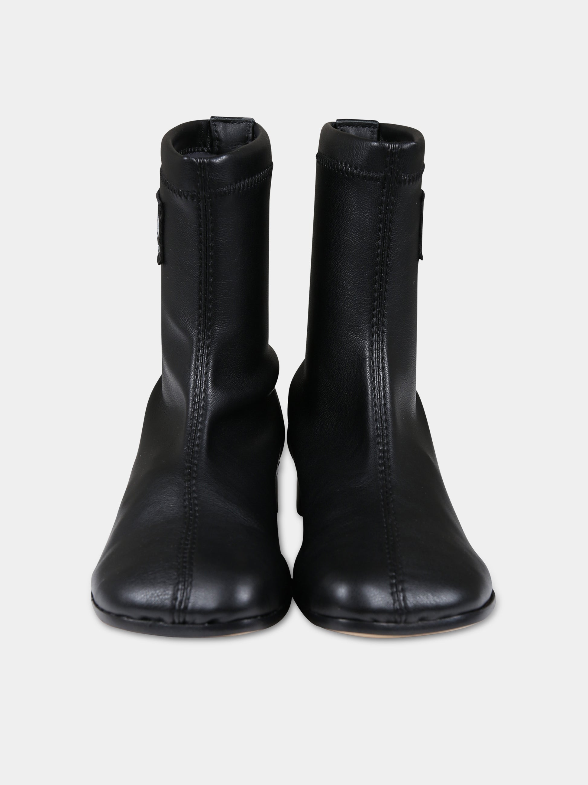 Stivaletti neri per bambina con logo,Mm6 Maison Margiela,75007 1
