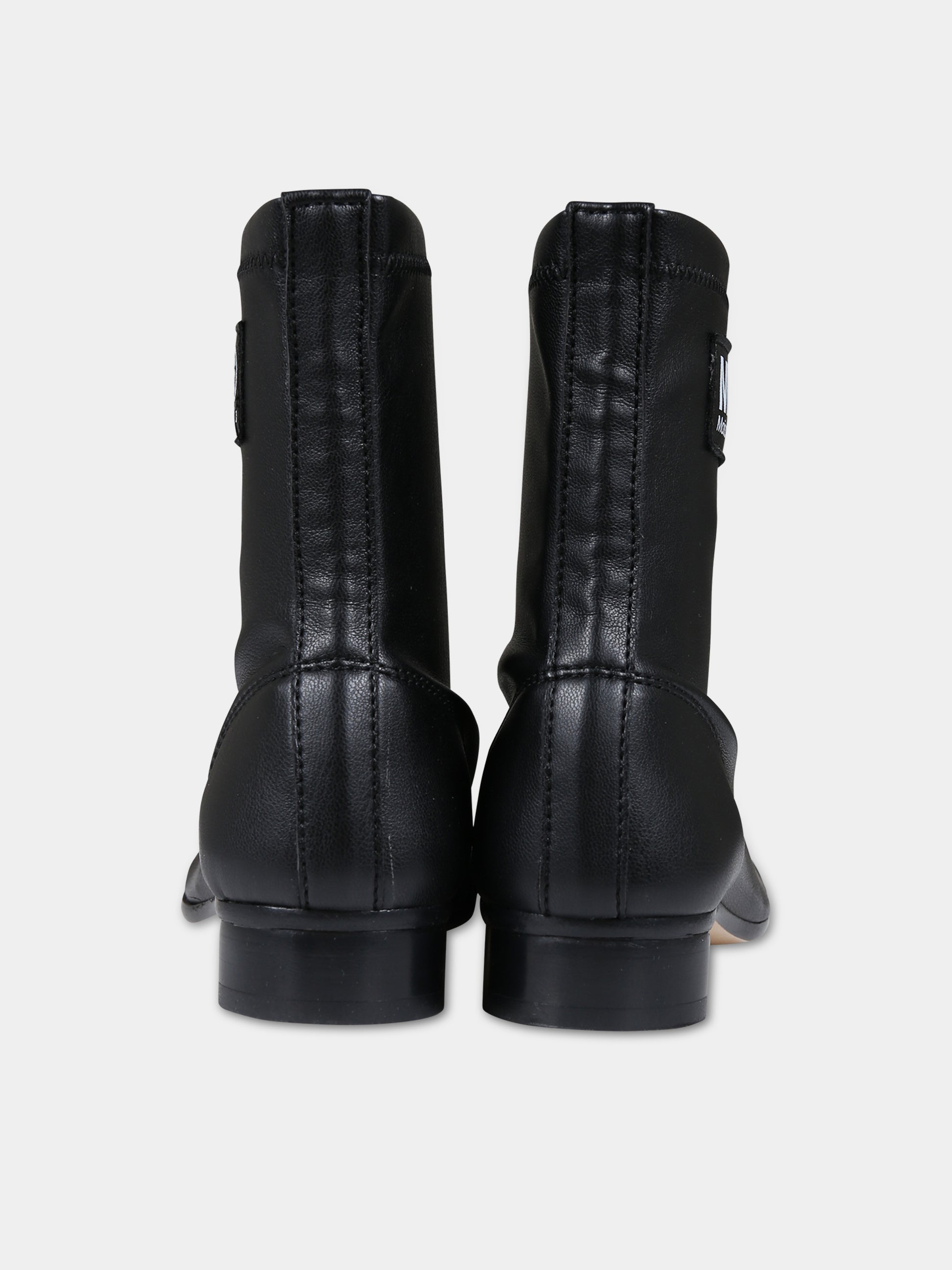 Stivaletti neri per bambina con logo,Mm6 Maison Margiela,75007 1