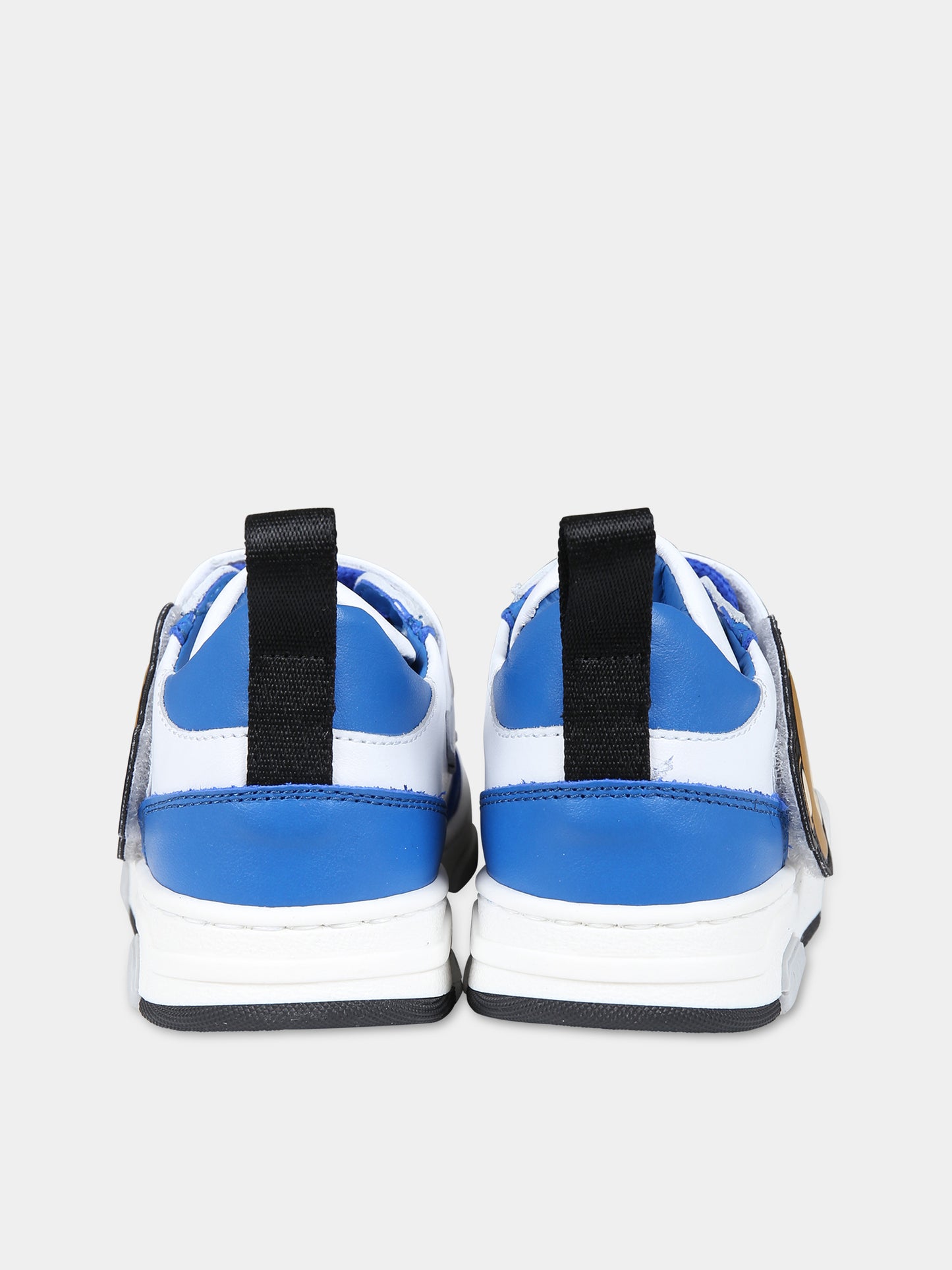 Sneakers azzurre per bambino con Teddy  Bear e logo,Moschino Kids,75898 1