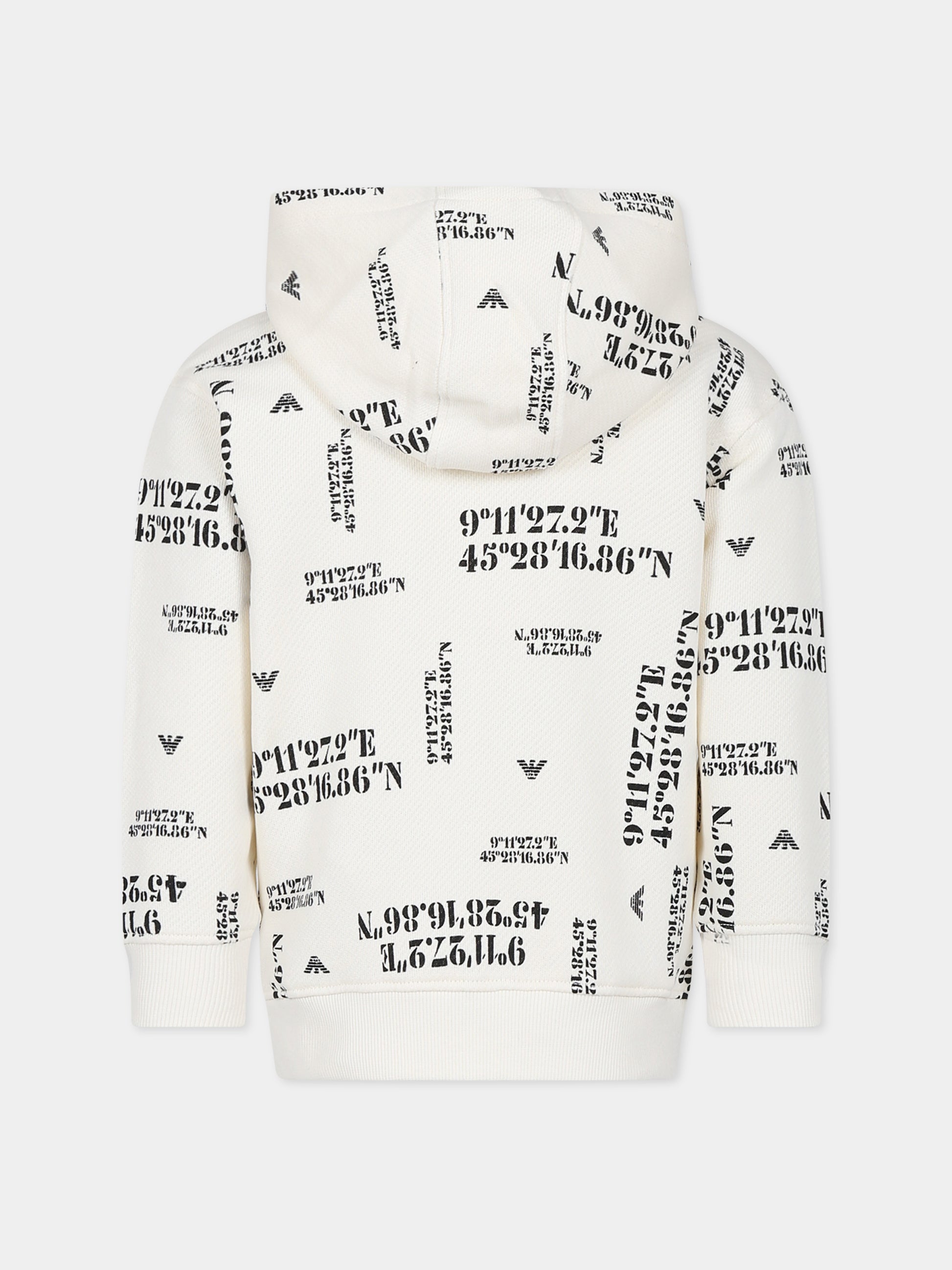 Felpa avorio per bambino con aquilotto,Armani Junior,6R3M9K 2JGCZ F1I2