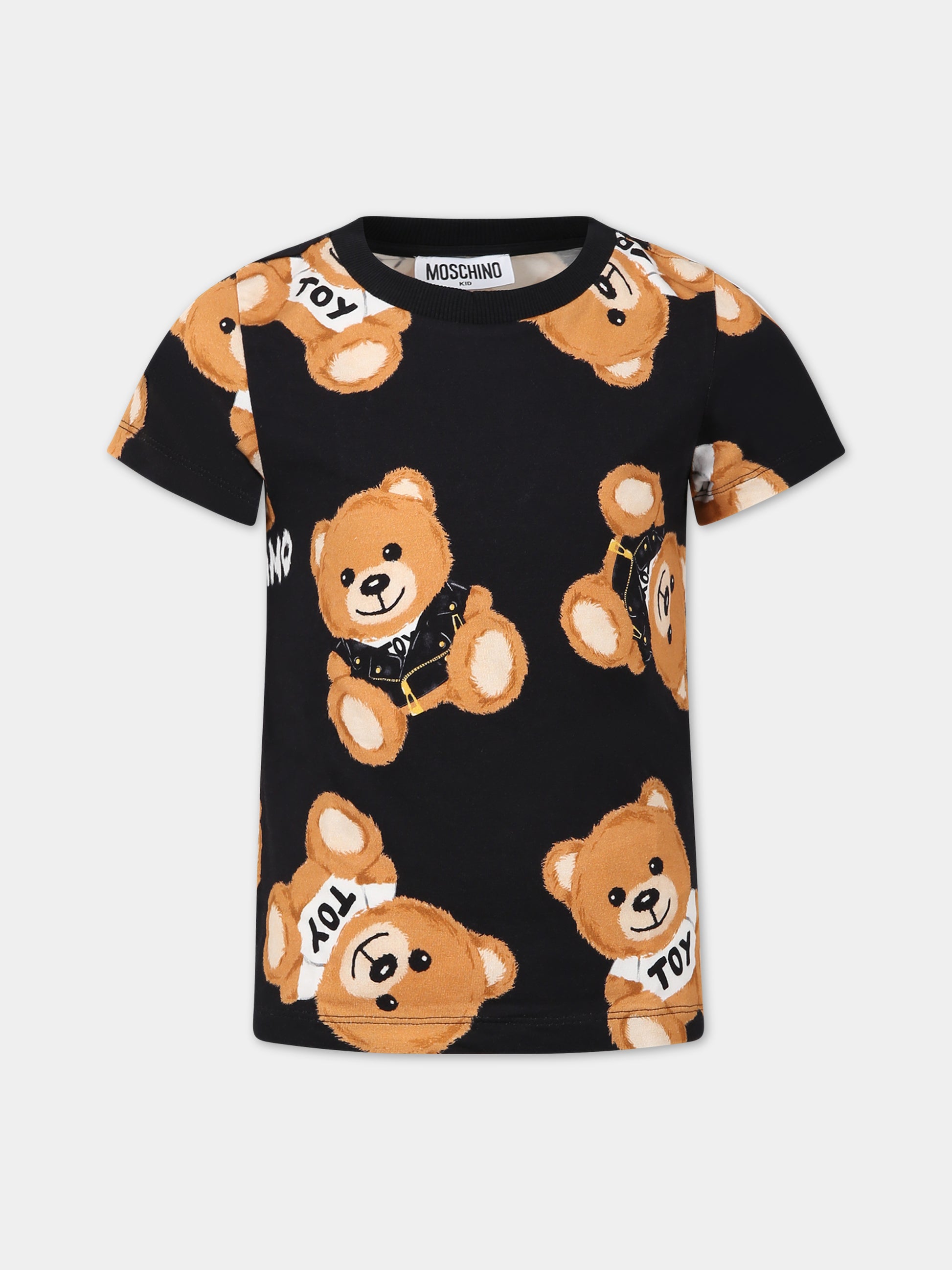 Set nero per bambini con Teddy Bear e logo,Moschino Kids,HOK024 LBBA5 82581