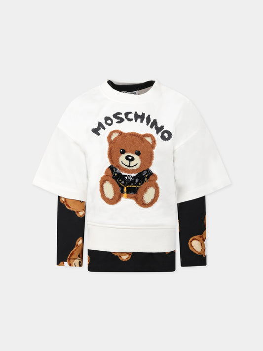 Set multicolor per bambini con Teddy Bear e logo,Moschino Kids,HUK03O LBBA5 82581