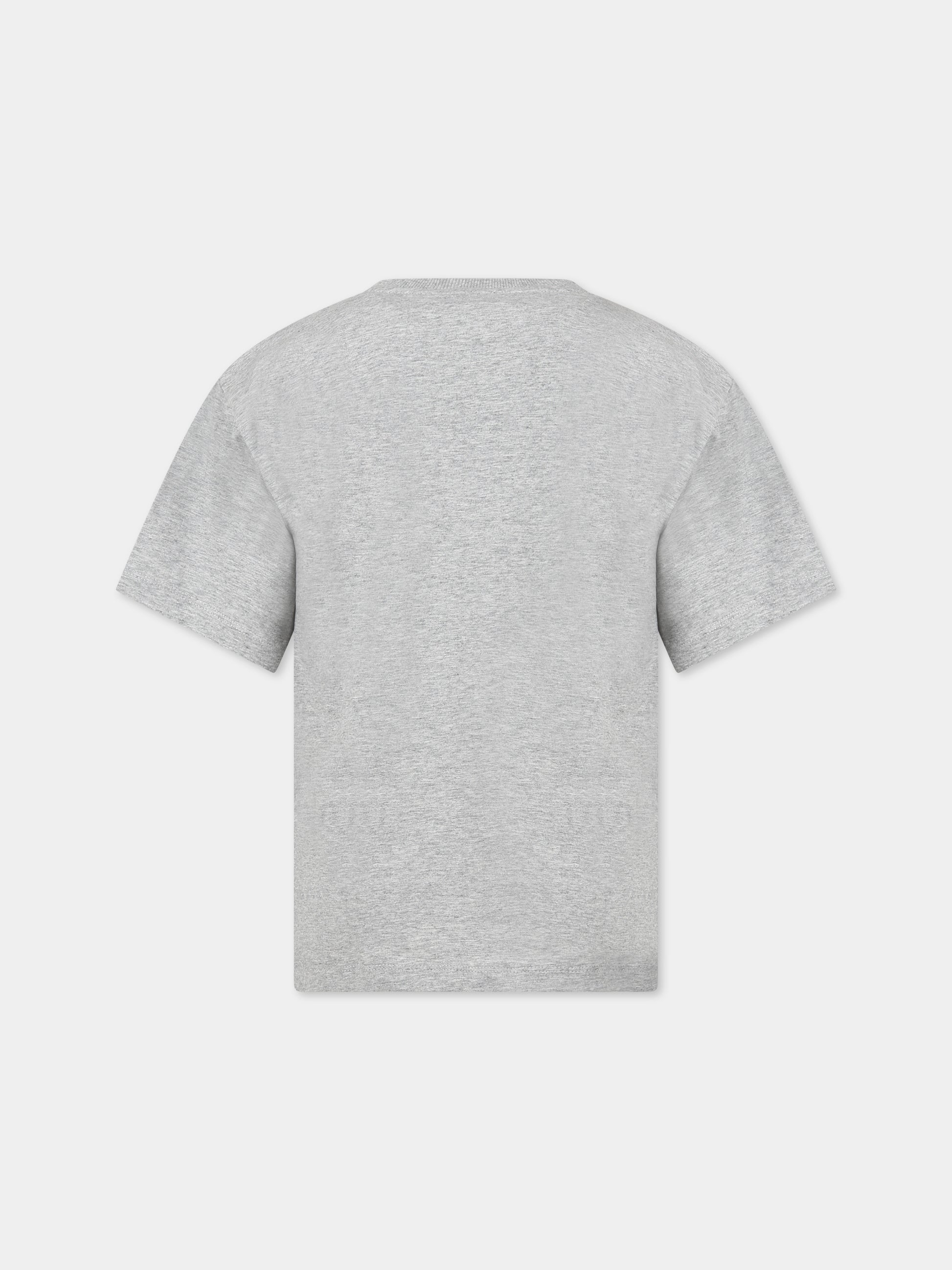 T-shirt grigia per bambini con logo e Teddy Bear,Moschino Kids,HUM03S LBA12 60901