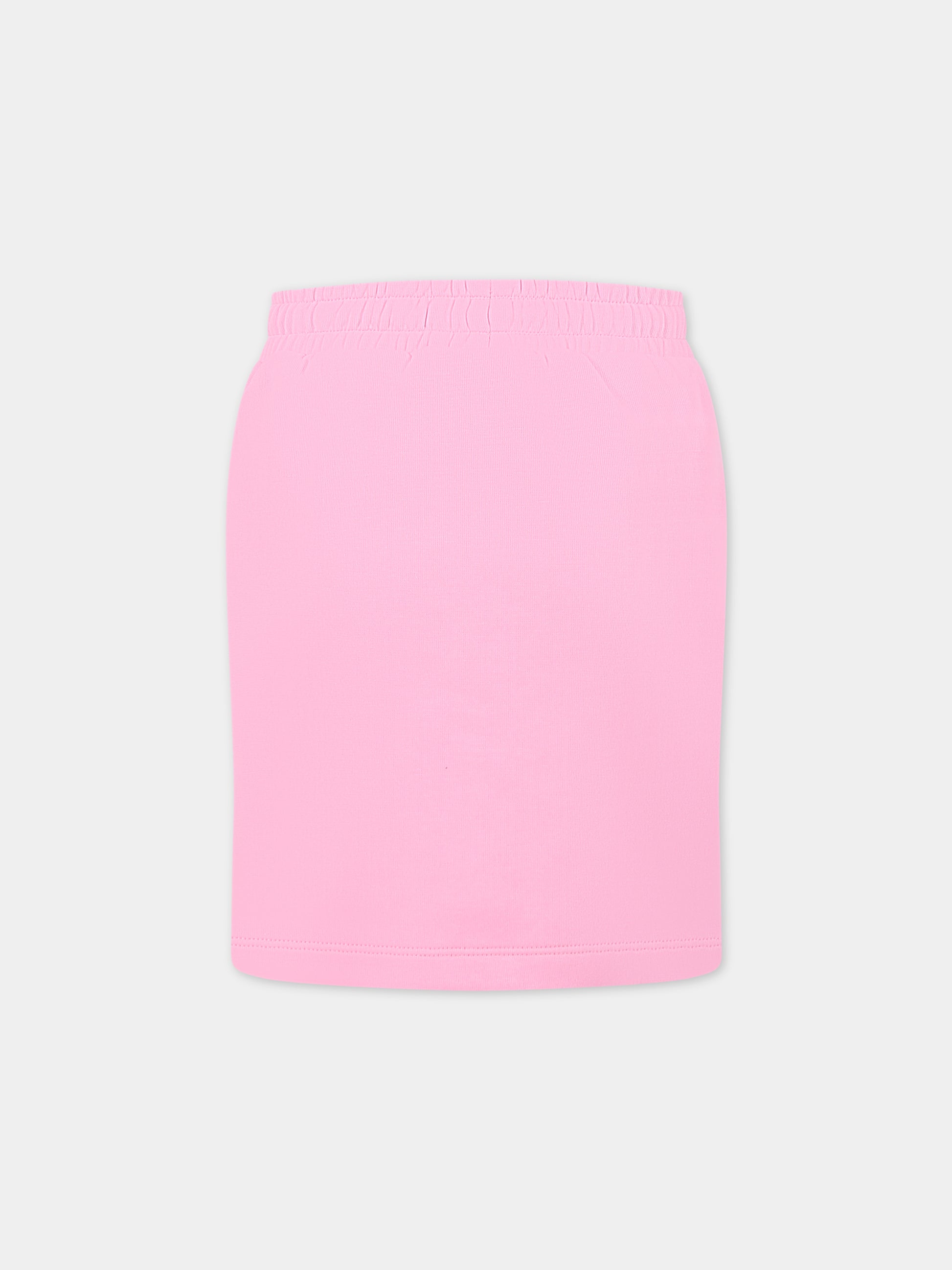 Gonna rosa per bambina con logo,Moschino Kids,HDJ02E LCA41 50206