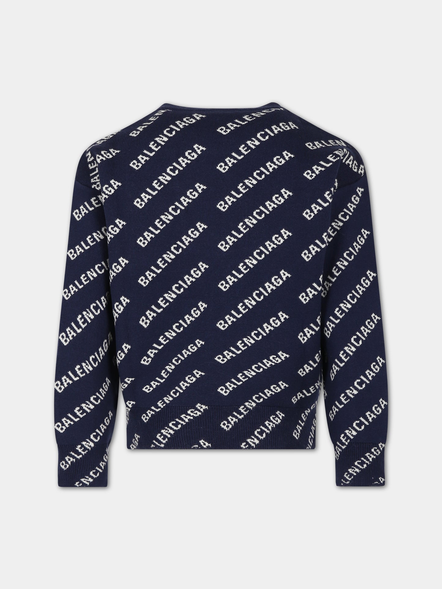 Maglione blu per bambini con logo,Balenciaga,744377 T3233 8502