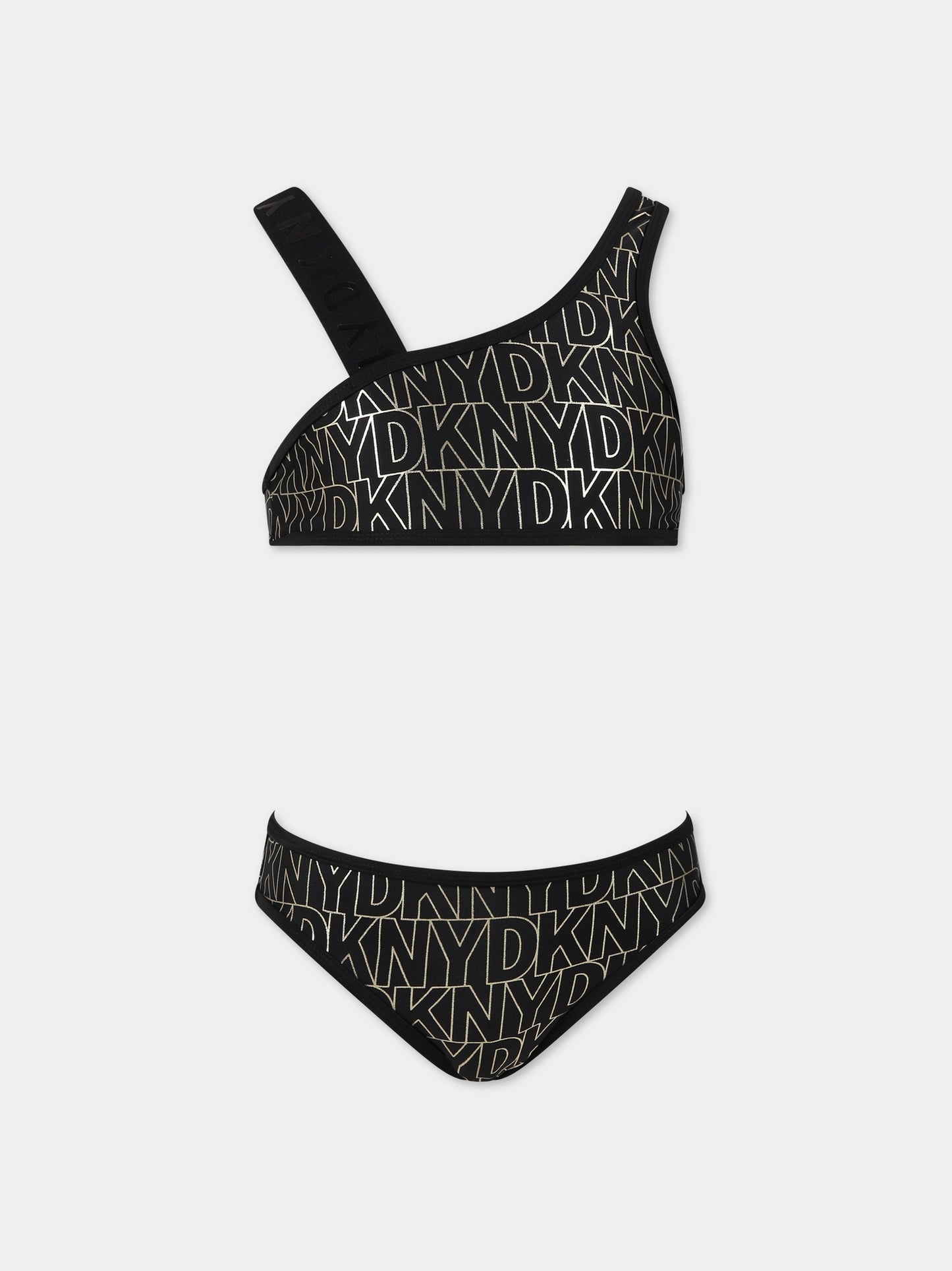 Bikini multicolor per bambina con logo,Dkny,D37108 M15