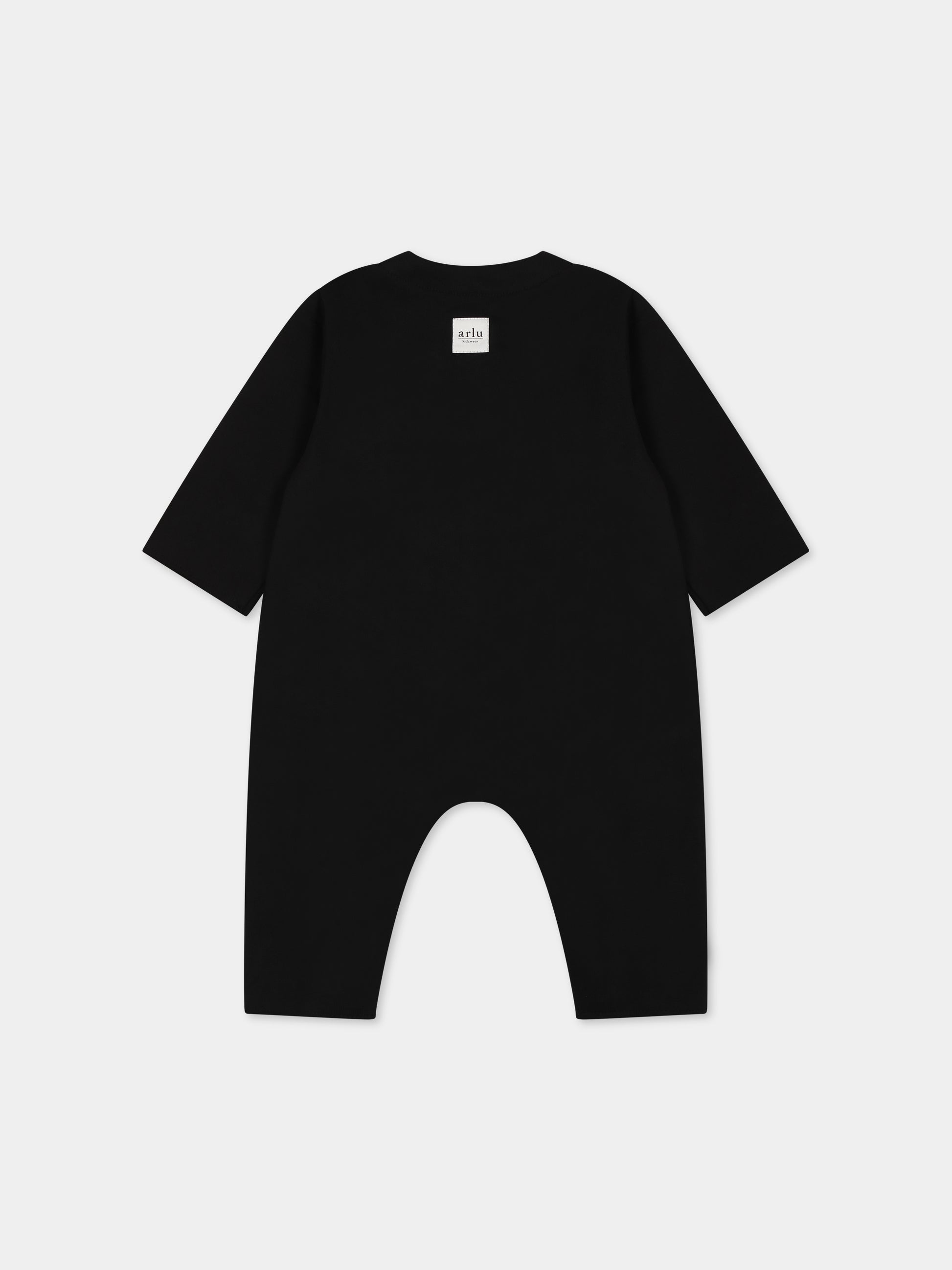 Tutina nera per neonati con logo,Arlu Kidswear,TUTONE STRUCTURED