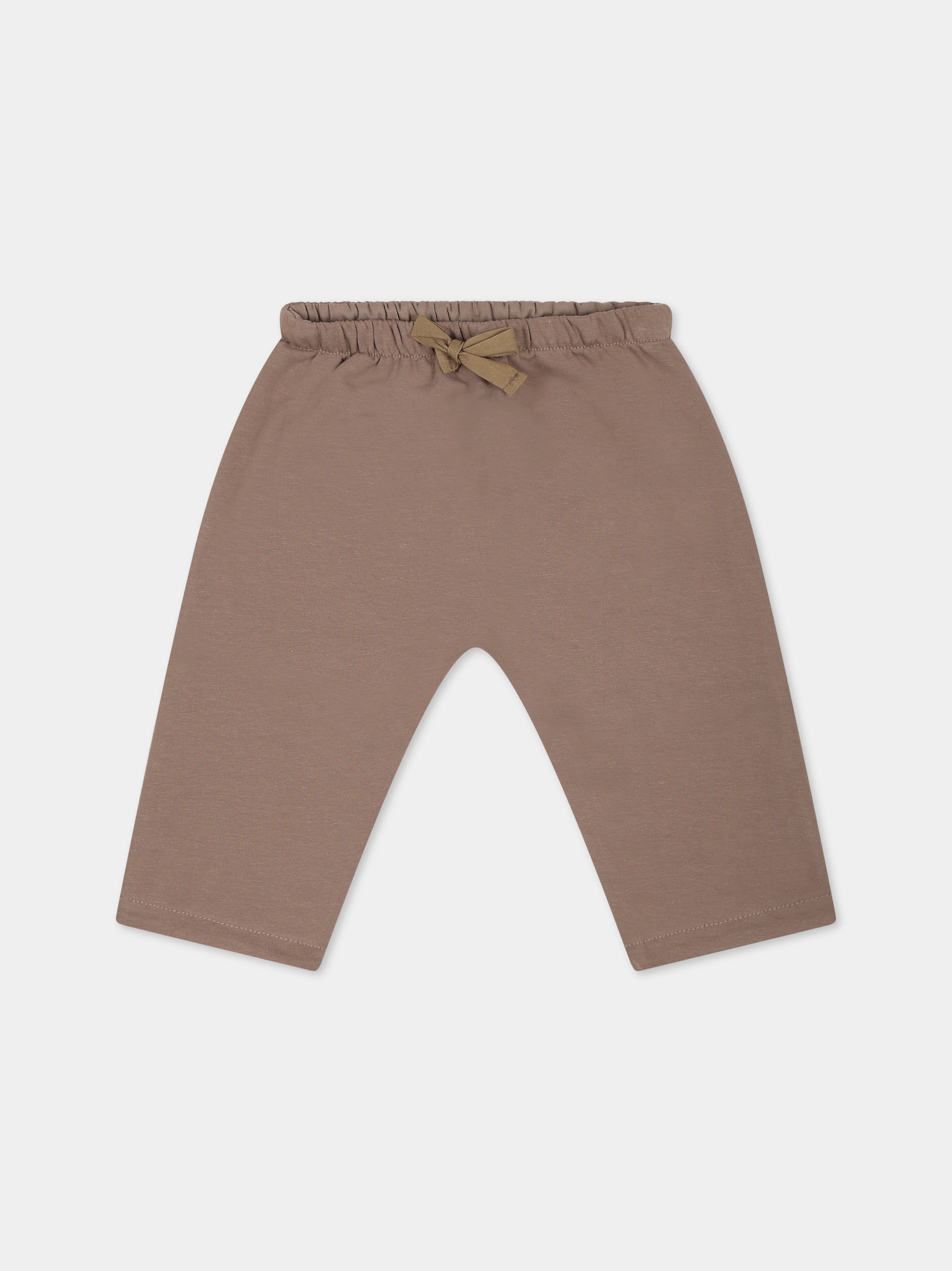 Pantaloni beige per neonati con logo,Arlu Kidswear,PANTALONE DOUBLE