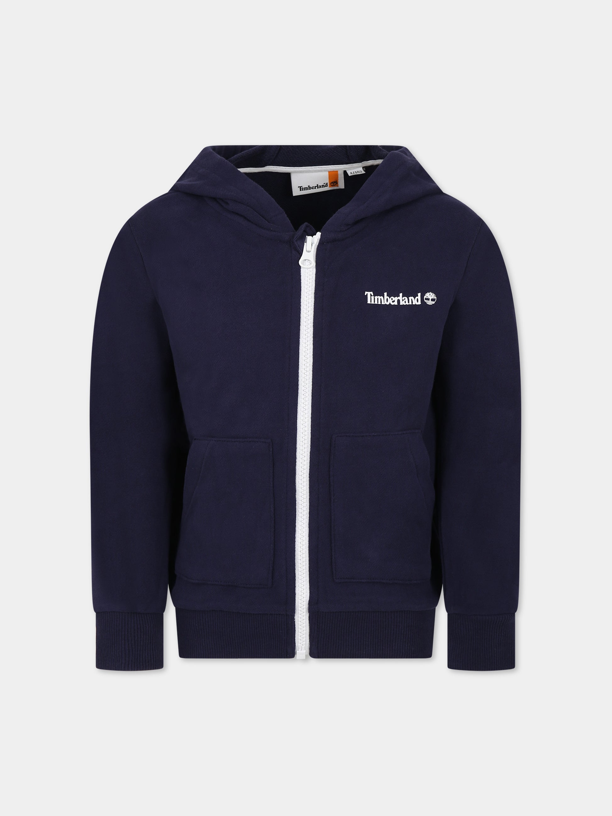 Felpa blu per bambino con logo,Timberland,T25U13 85T