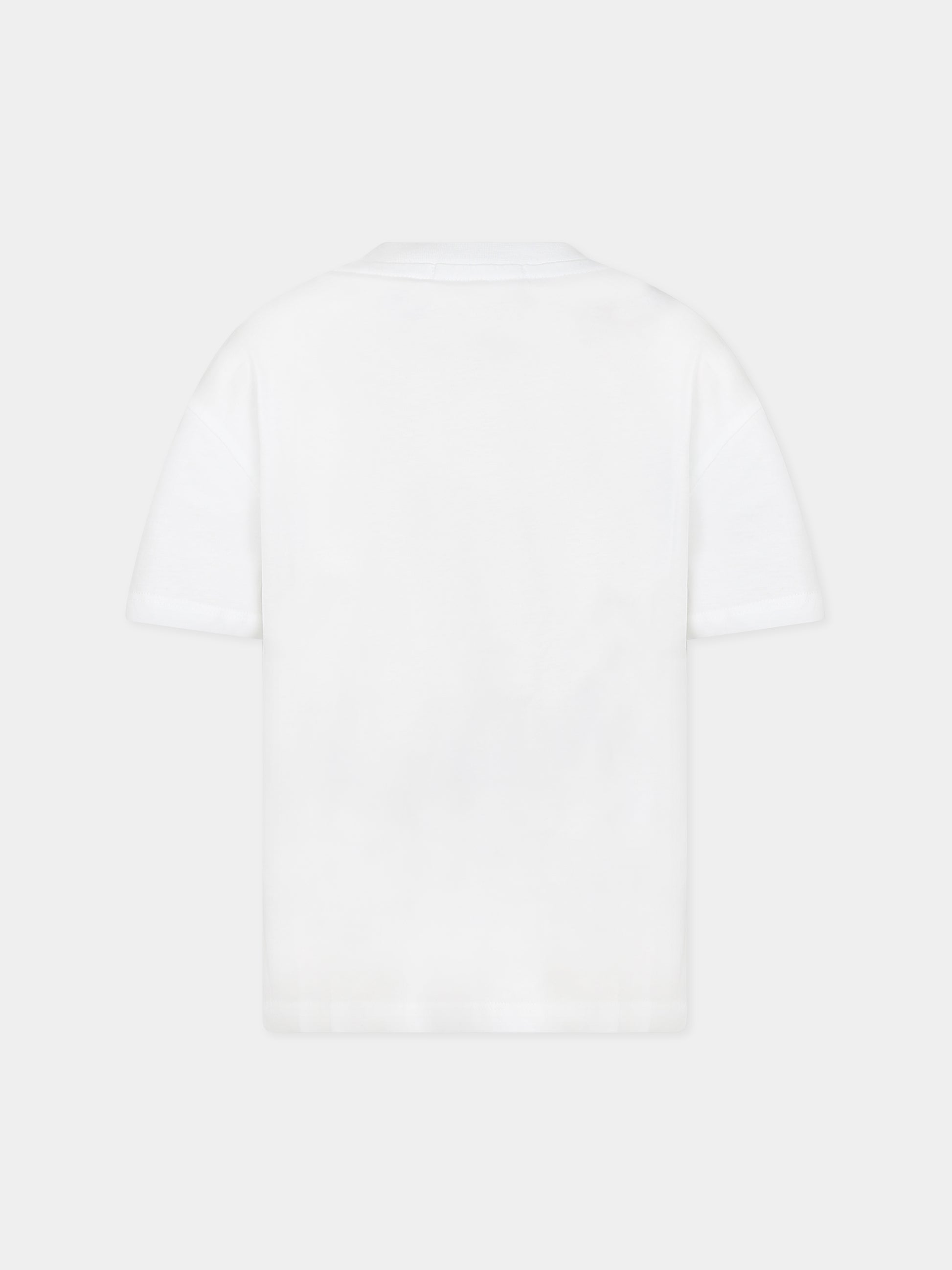 T-shirt bianca per bambina con logo,Msgm Kids,MS029372 001