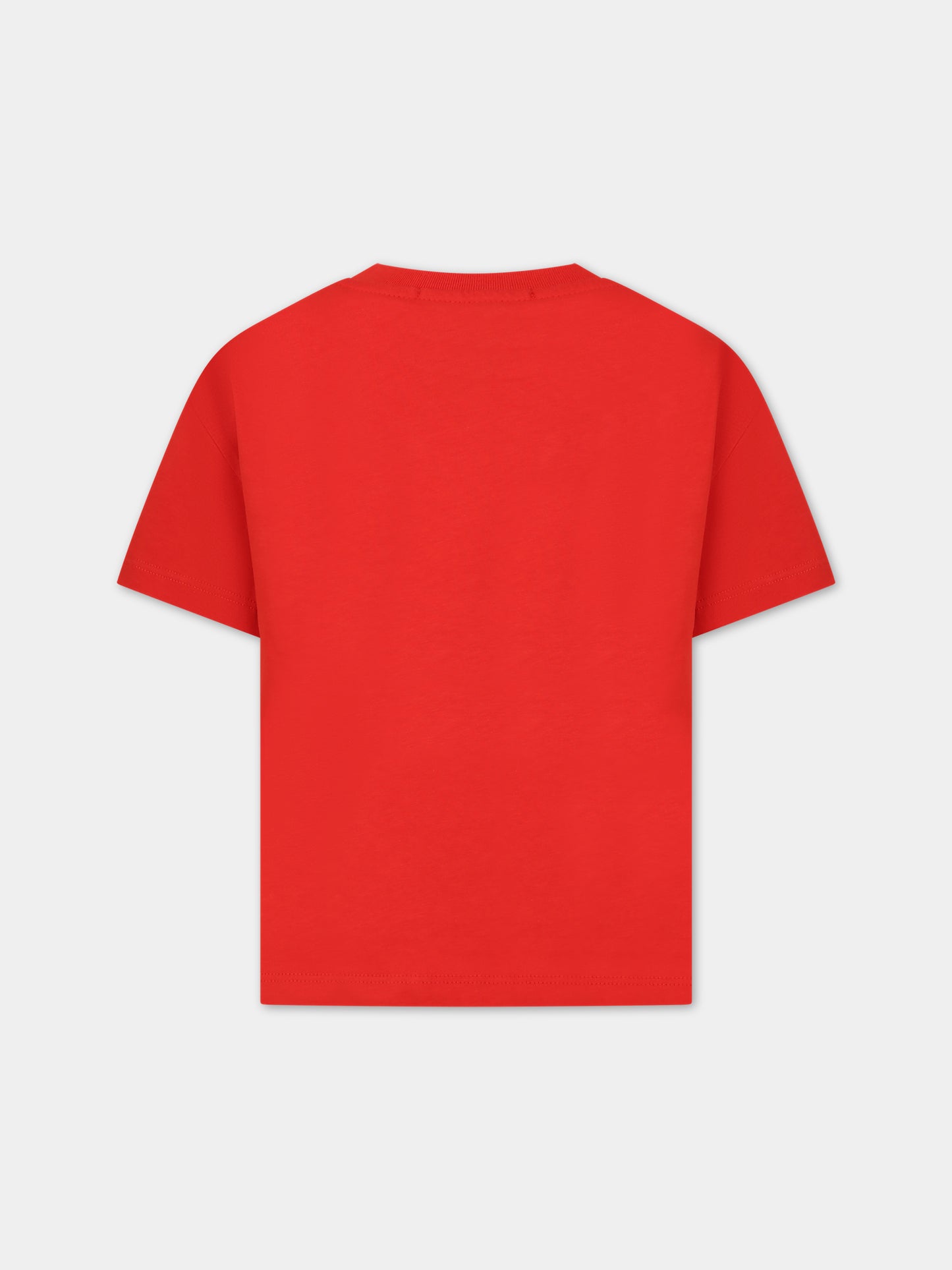 T-shirt rossa per bambini con logo,Msgm Kids,MS029315 040