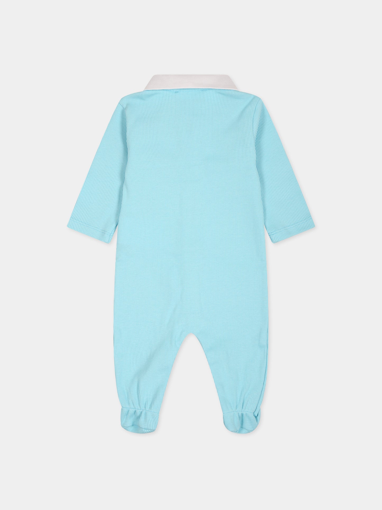 Tutina celeste per neonato con Teddy Bear e logo,Moschino Kids,MUY053  LBA35 41020