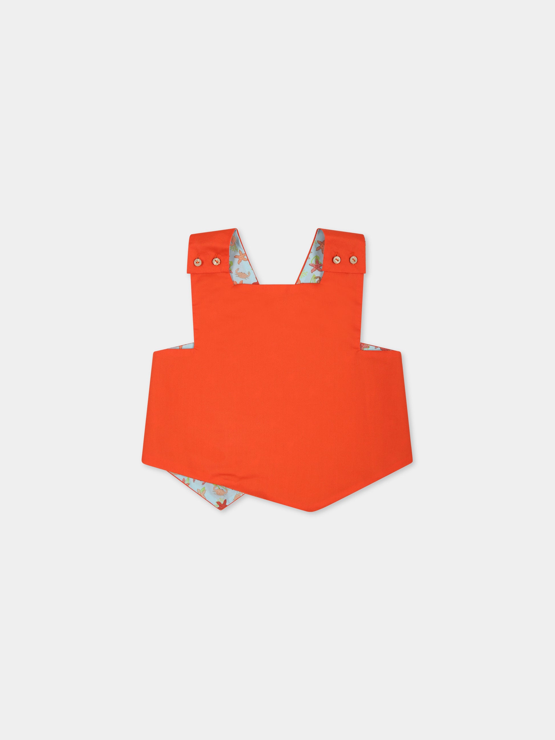 Top celeste double-face per neonata con stampa e logo,Farway Milano,TOP01PKT