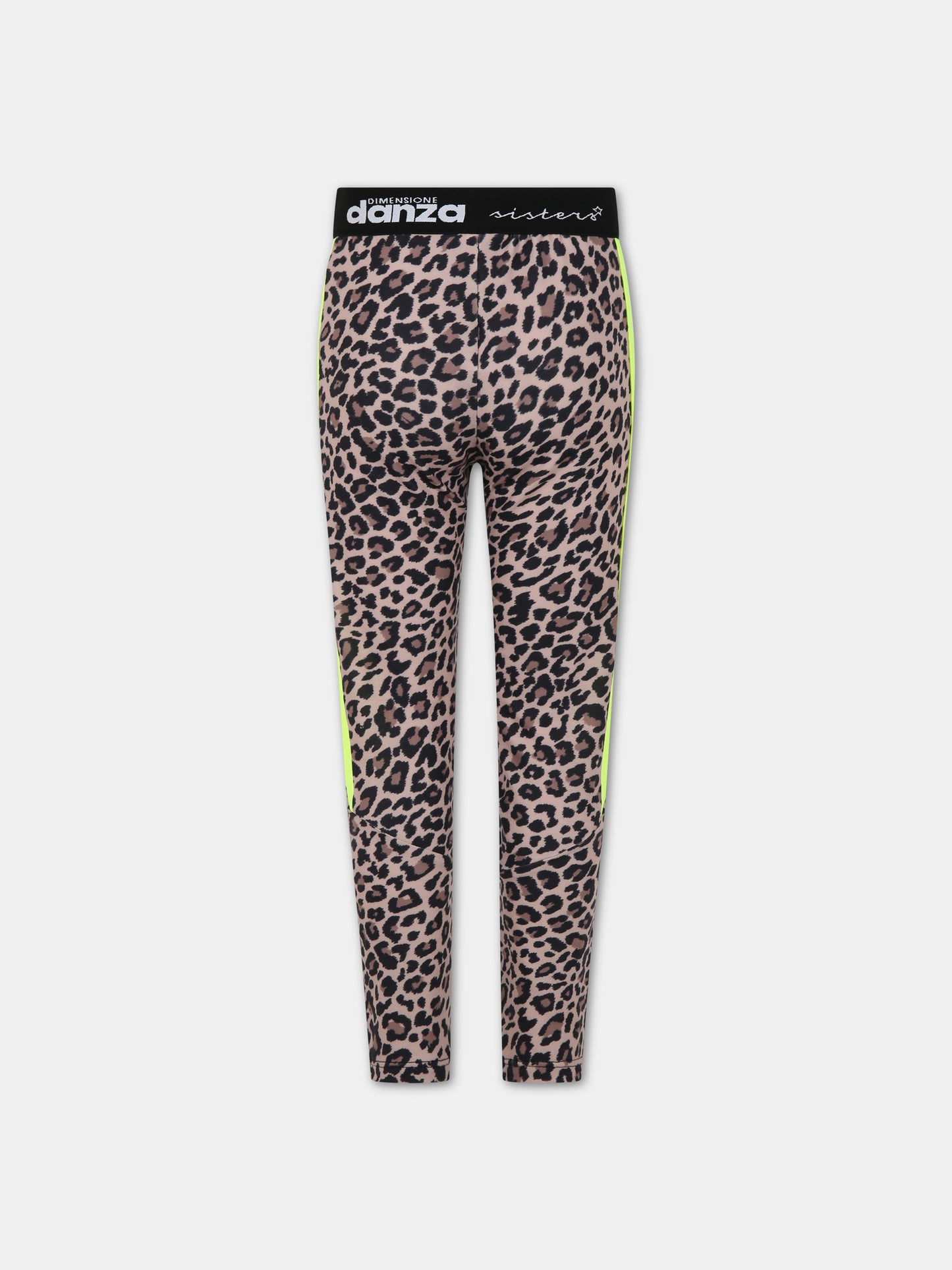 Leggings neri per bambina con logo con stampa,Dimensione Danza,031940/28 200