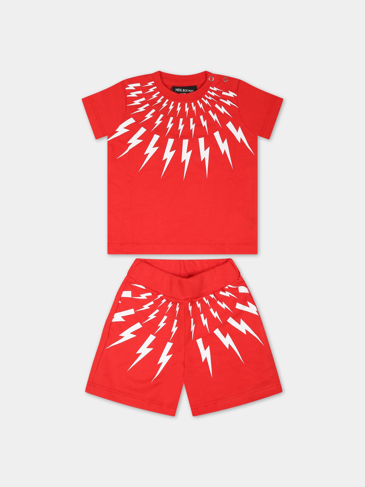 Completo rosso per neonato con iconiche saette,Neil Barrett Kids,033636 040