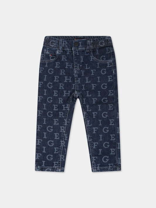 Jeans blu per neonato con logo,Tommy Hilfiger Junior,KN0KN01659 1A4
