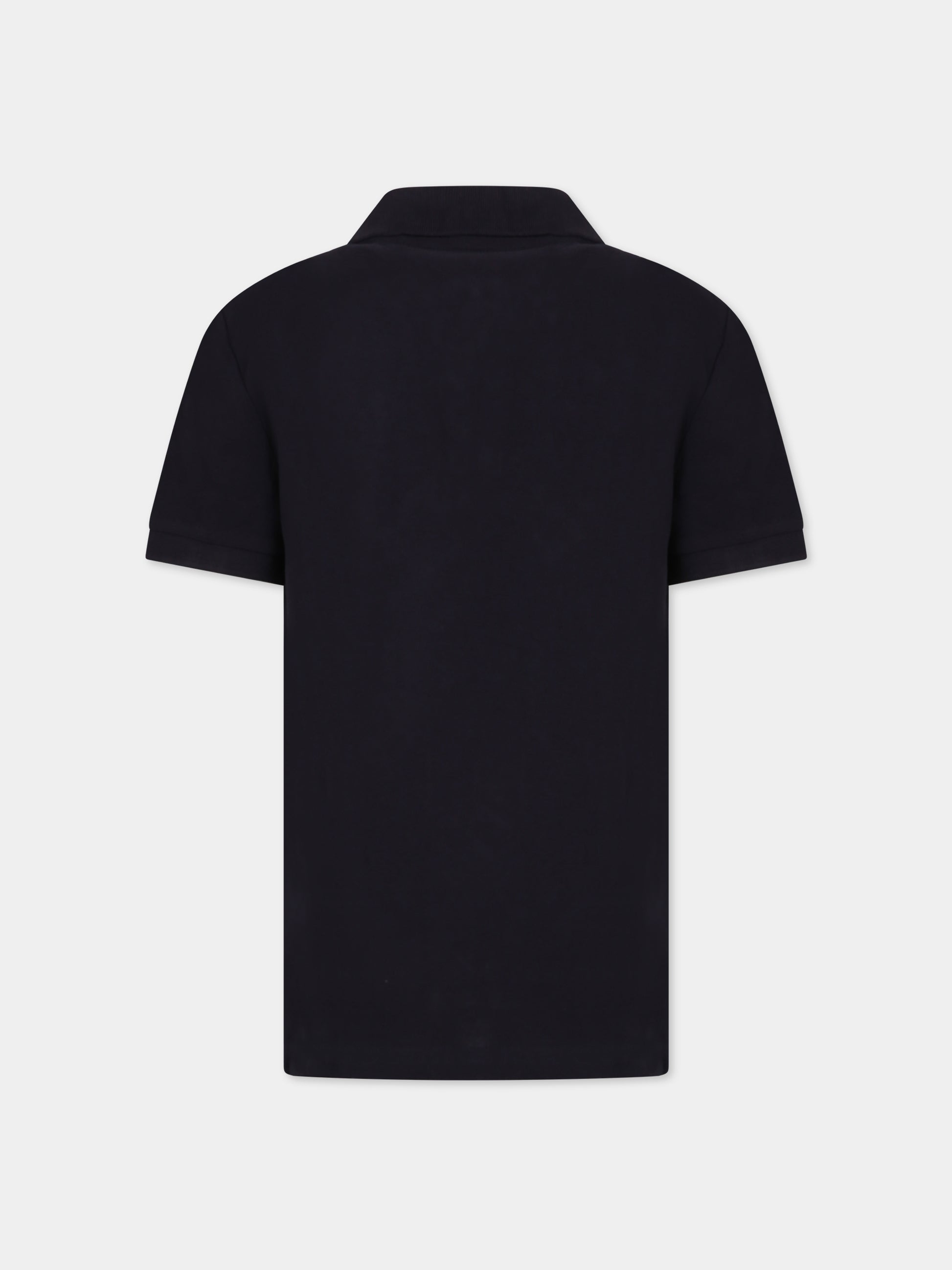 Polo blu per bambino con monogramma,Tommy Hilfiger Junior,KB0KB08318 DW5