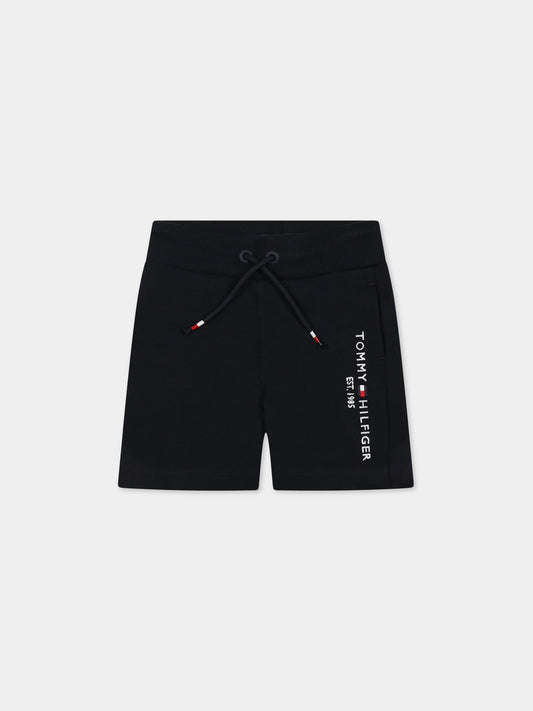 Shorts blu per neonato con logo,Tommy Hilfiger Junior,KB0KB07116 DWS
