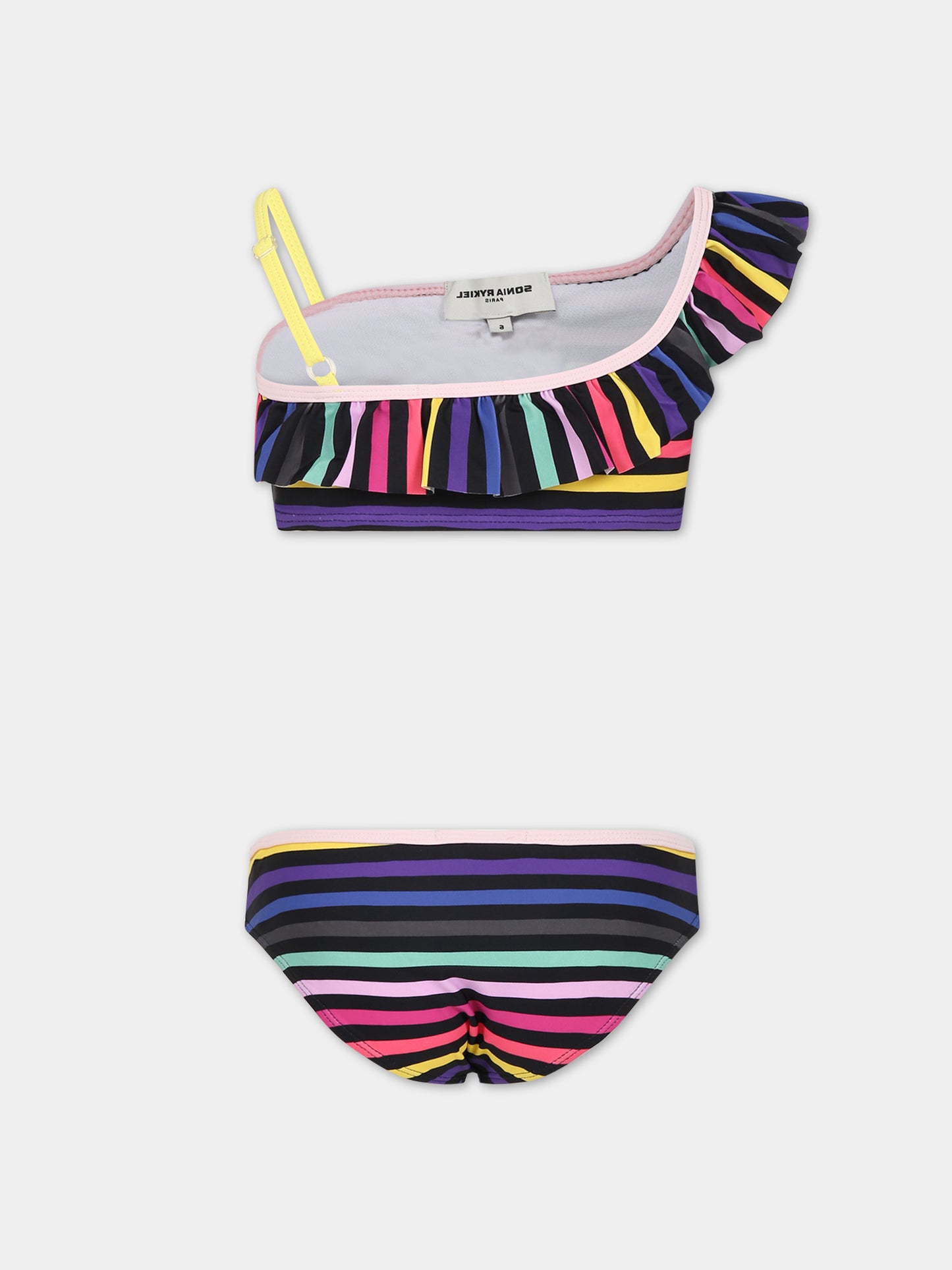 Bikini nero per bambina con rouche,Sonia Rykiel Paris,A17002 Z41